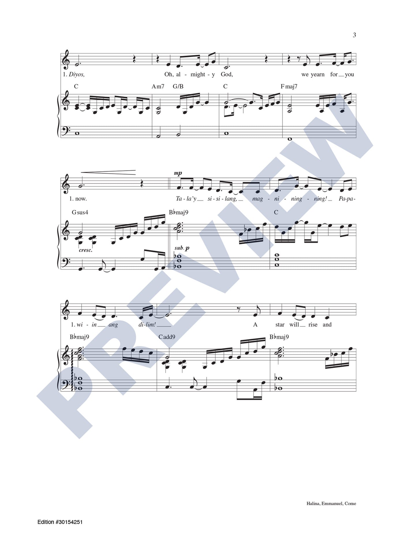 Halina, Emmanuel, Come (A Filipino/English Song for Advent)