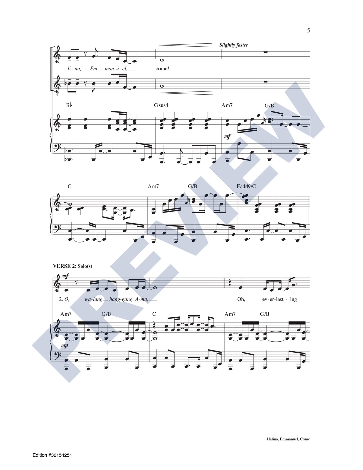 Halina, Emmanuel, Come (A Filipino/English Song for Advent)