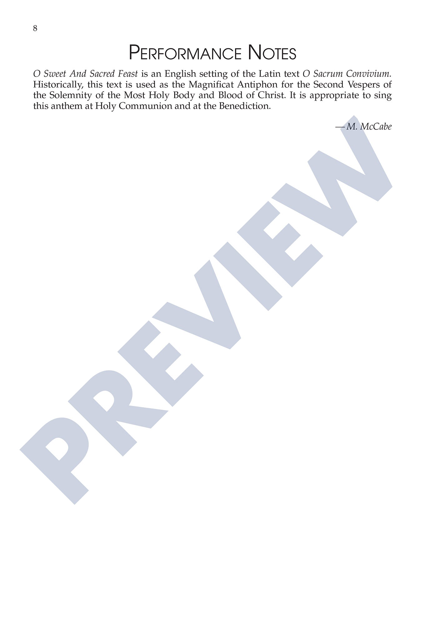 O Sweet and Sacred Feast