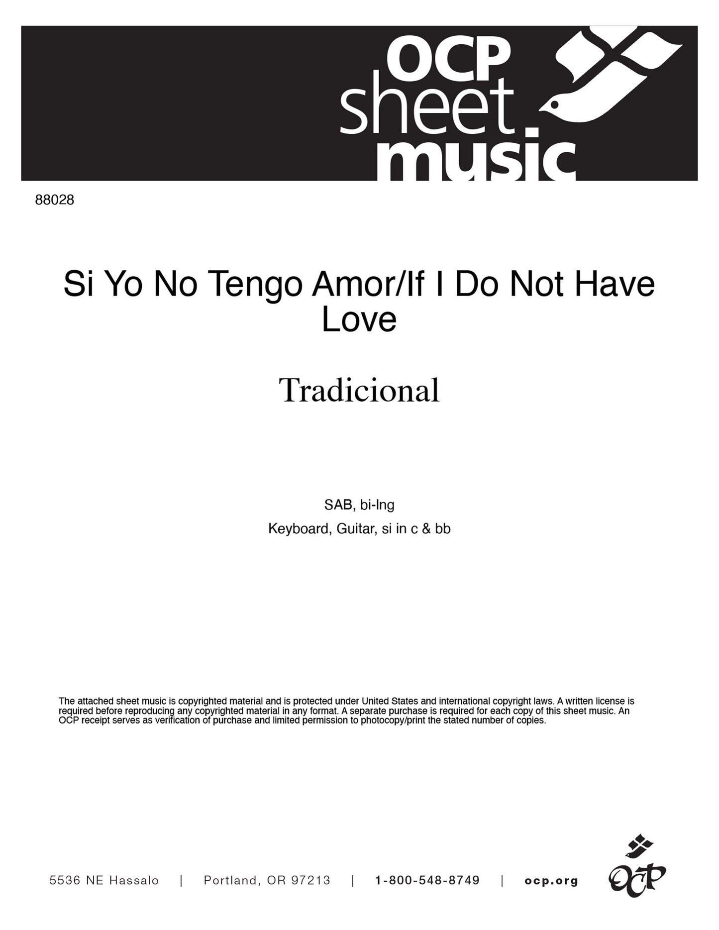 Si Yo No Tengo Amor/If I Do Not Have Love