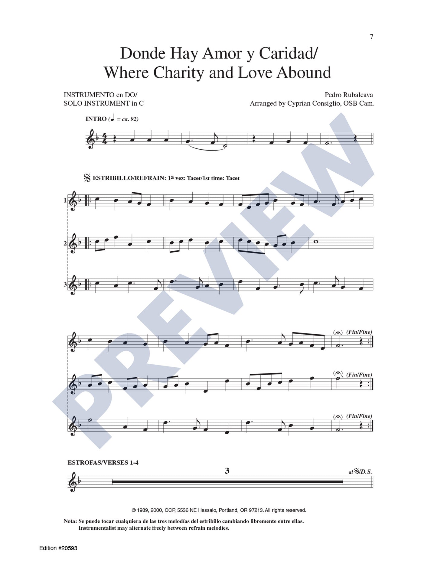 Donde Hay Amor y Caridad/Where Charity and Love Abound