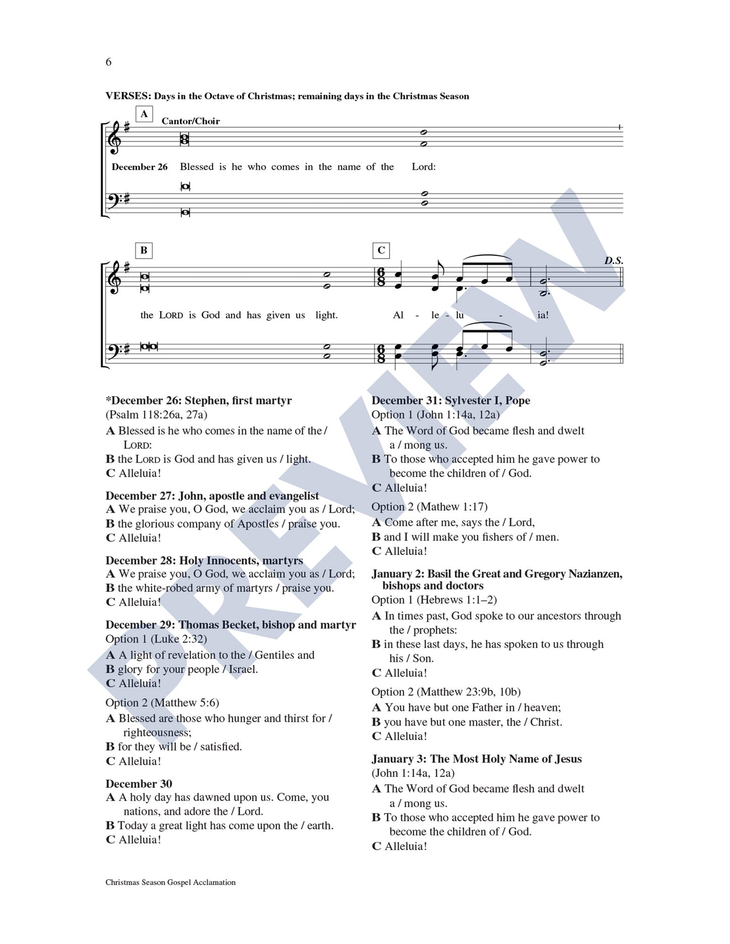Christmas Season Gospel Acclamation