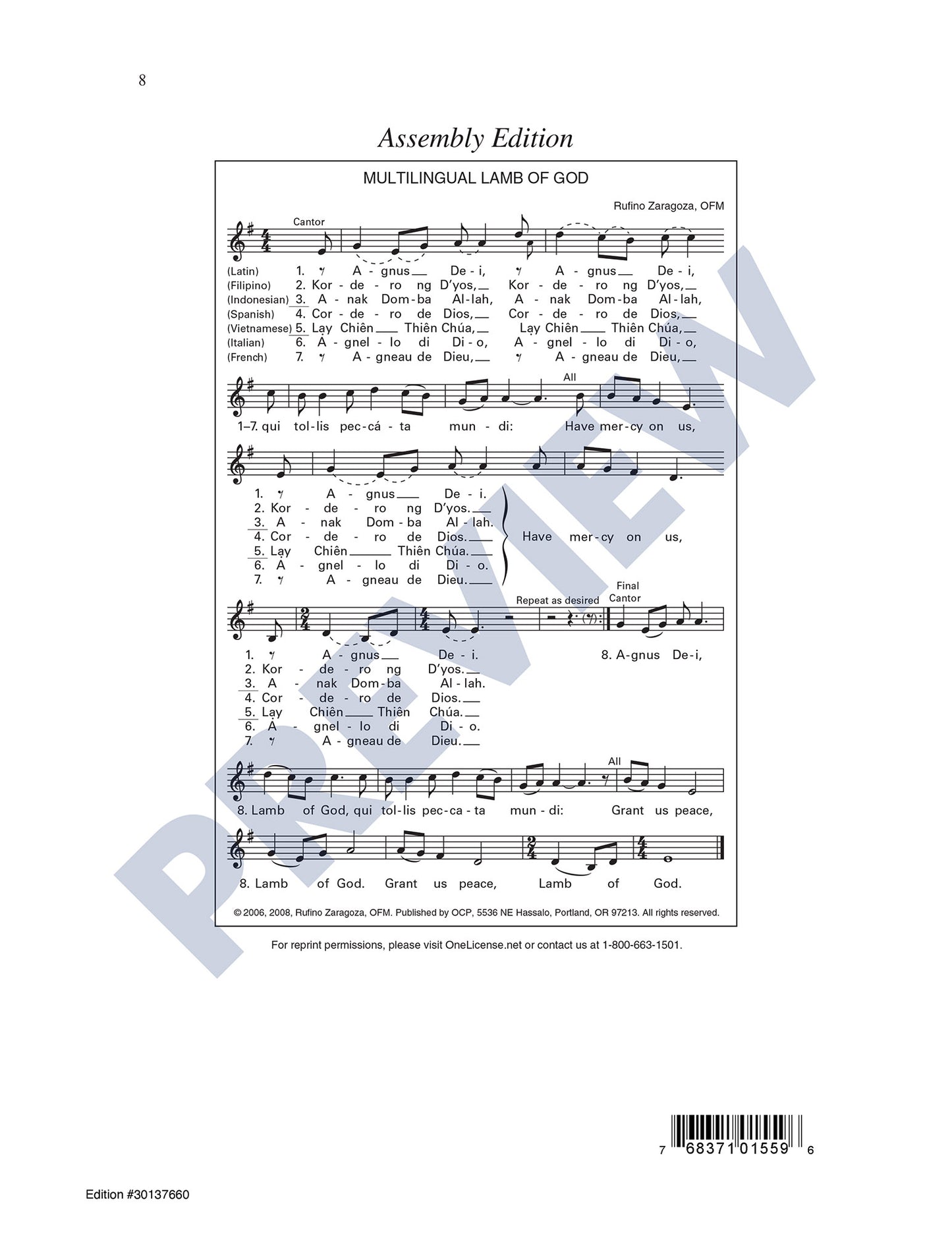 Multilingual Lamb of God