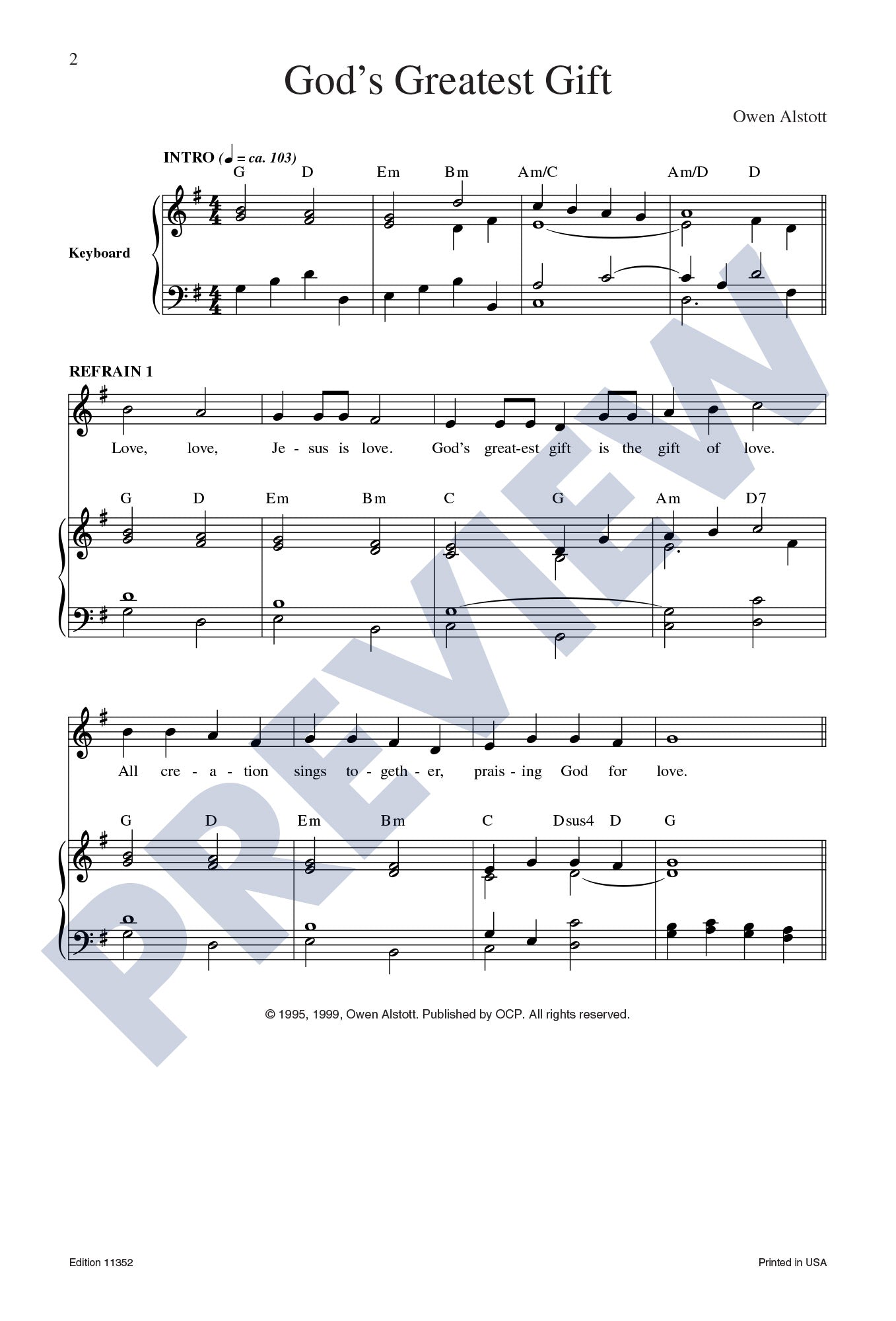 God's Greatest Gift – OCP Choral Music