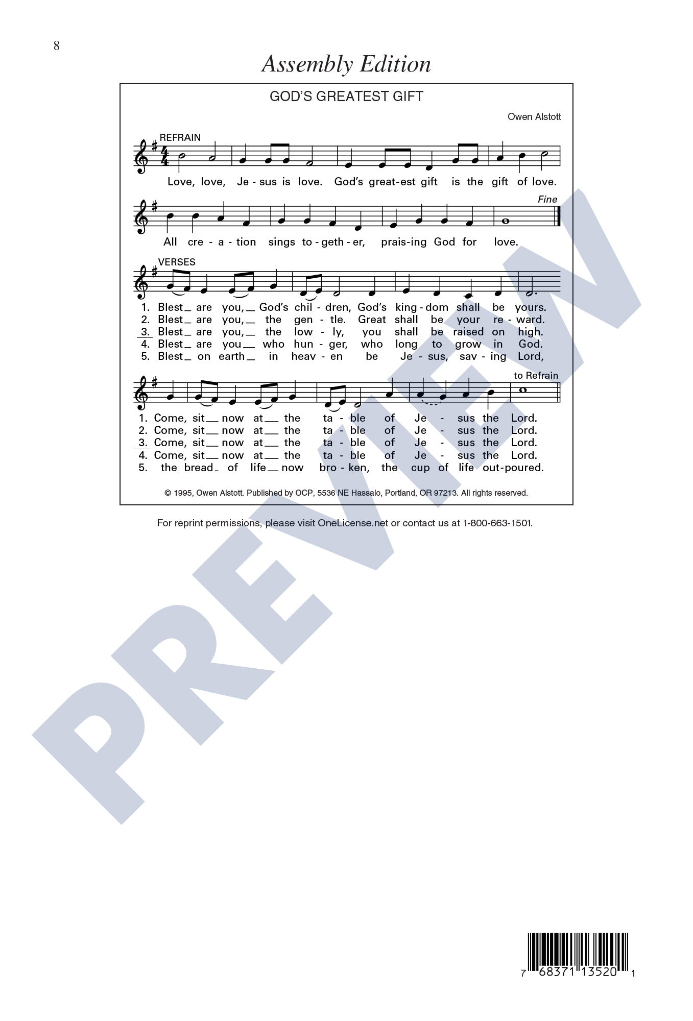 God's Greatest Gift – OCP Choral Music