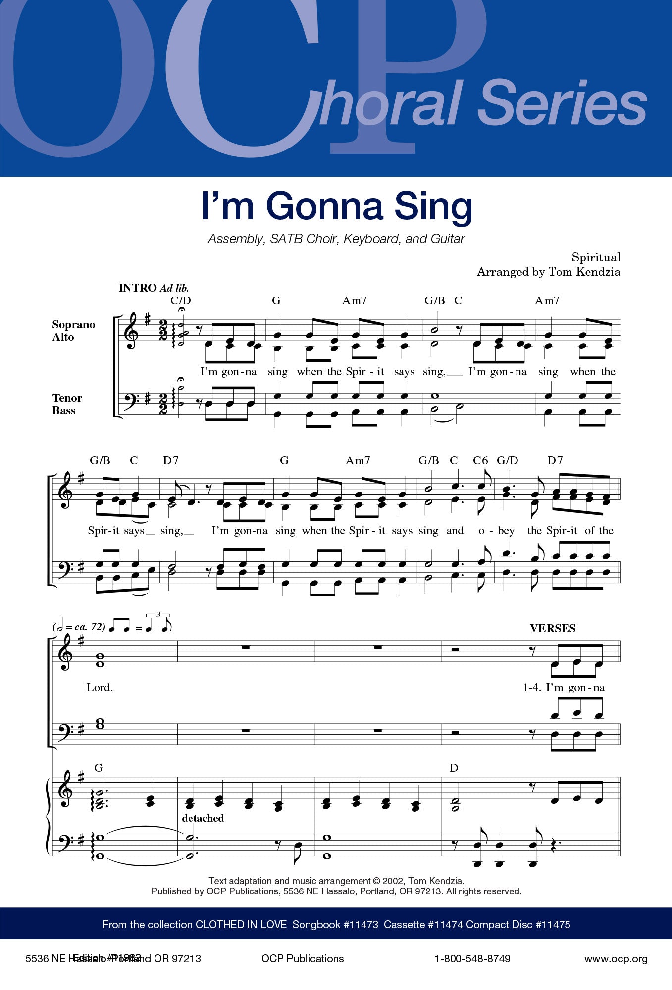 「 I will sing a song for you 」 色えんぴつ画 A4 I'm Gonna Sing – OCP Choral Music