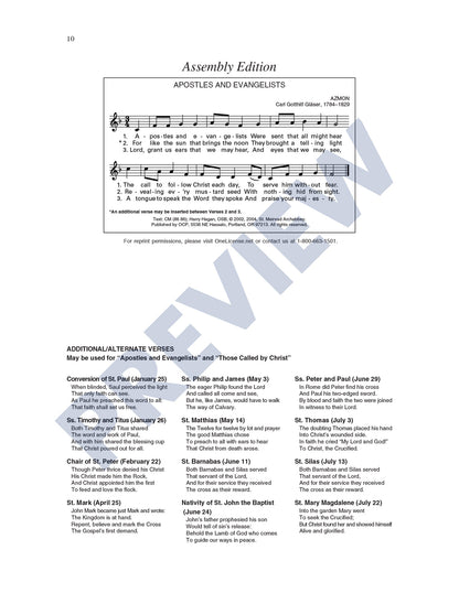 Three Hymns for Apostles, Saints and Martyrs