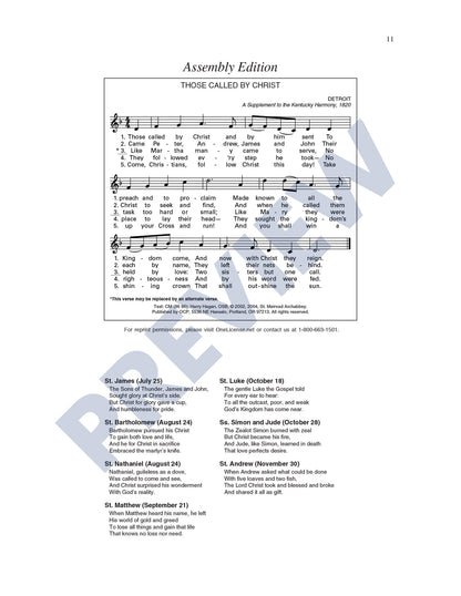 Three Hymns for Apostles, Saints and Martyrs