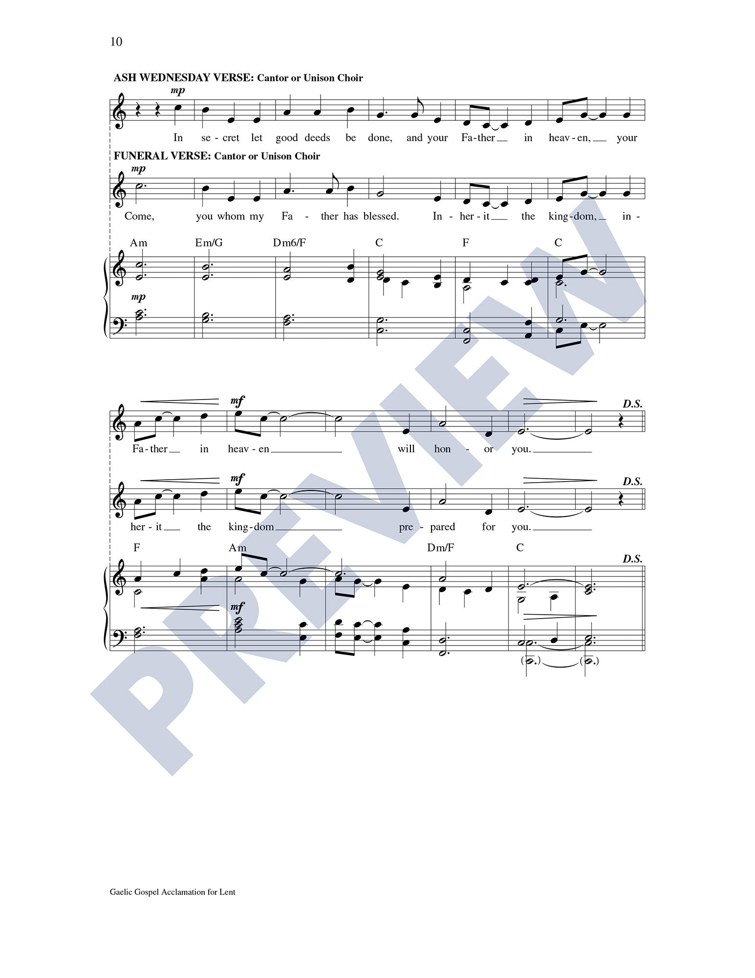 Gaelic Gospel Acclamation for Lent