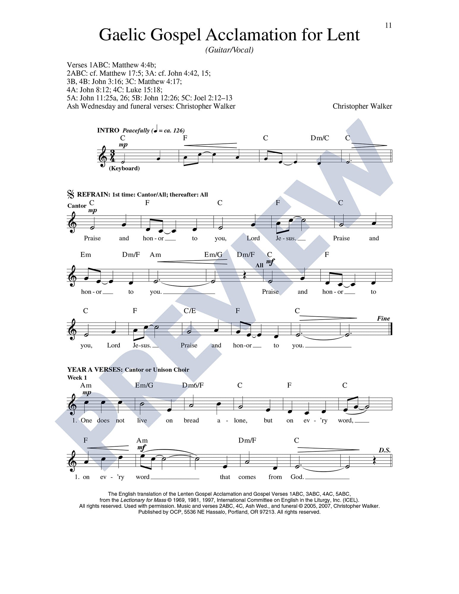 Gaelic Gospel Acclamation for Lent