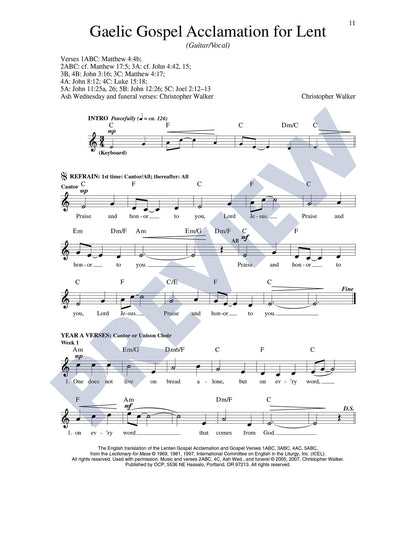 Gaelic Gospel Acclamation for Lent