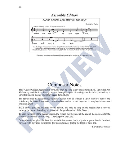 Gaelic Gospel Acclamation for Lent