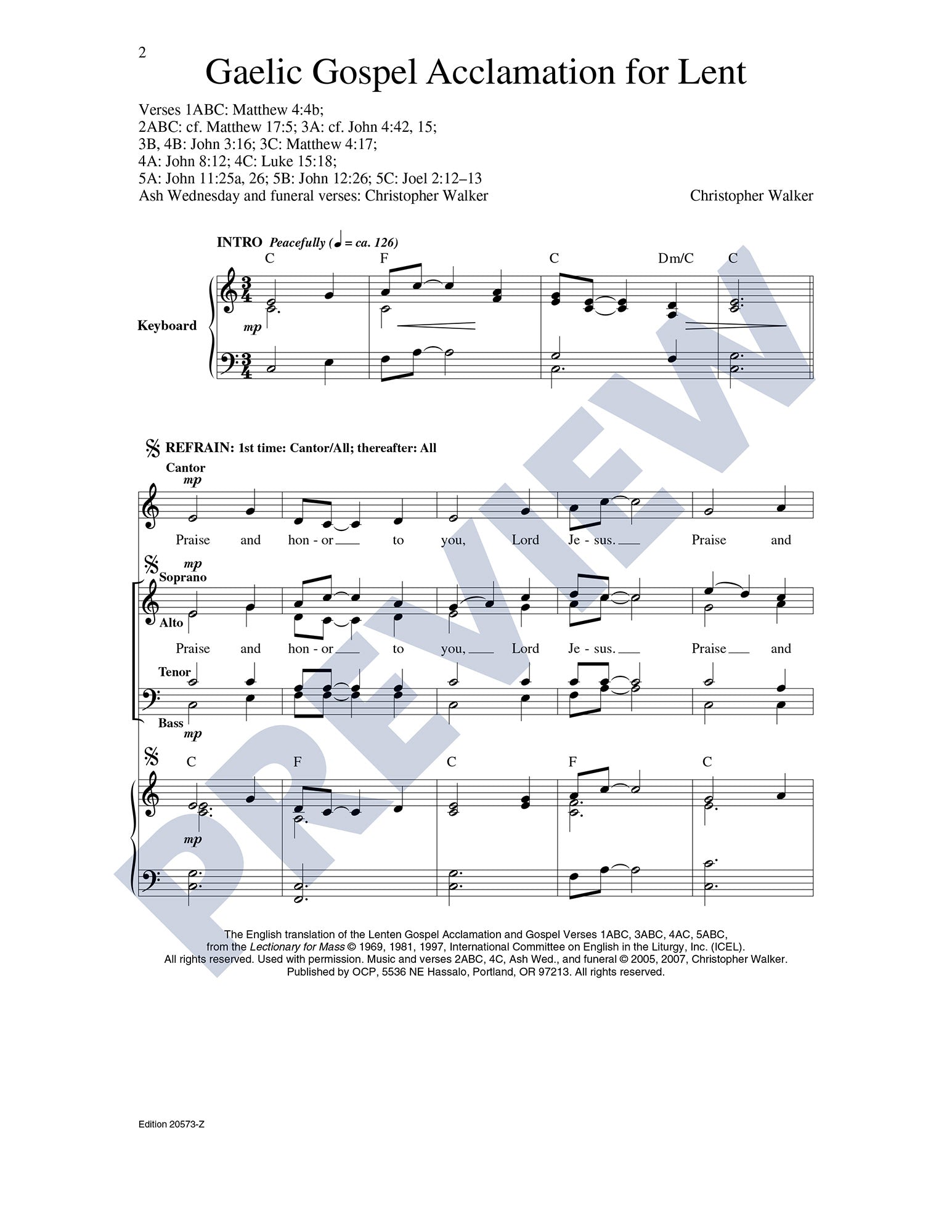 Gaelic Gospel Acclamation for Lent