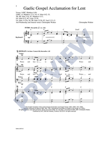 Gaelic Gospel Acclamation for Lent