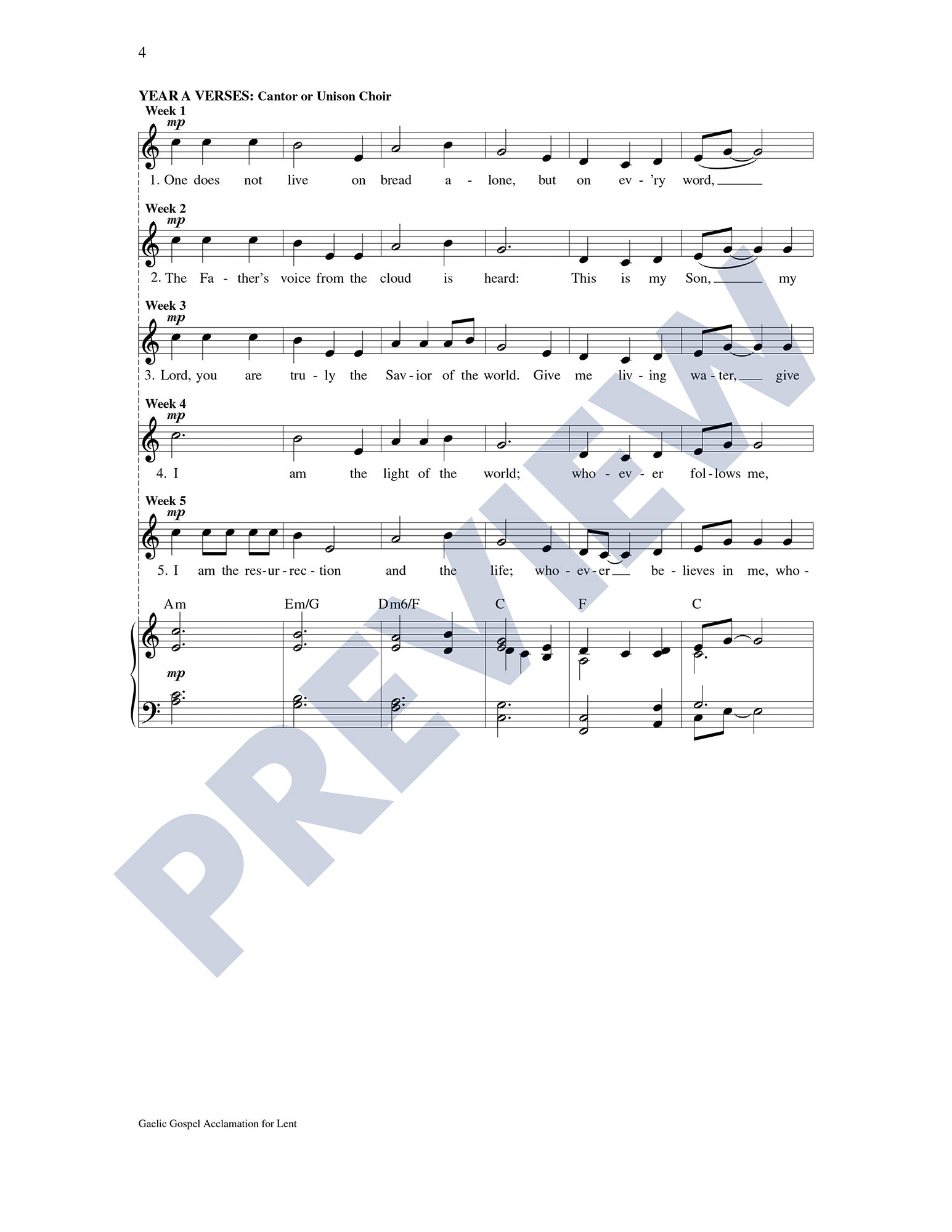 Gaelic Gospel Acclamation for Lent