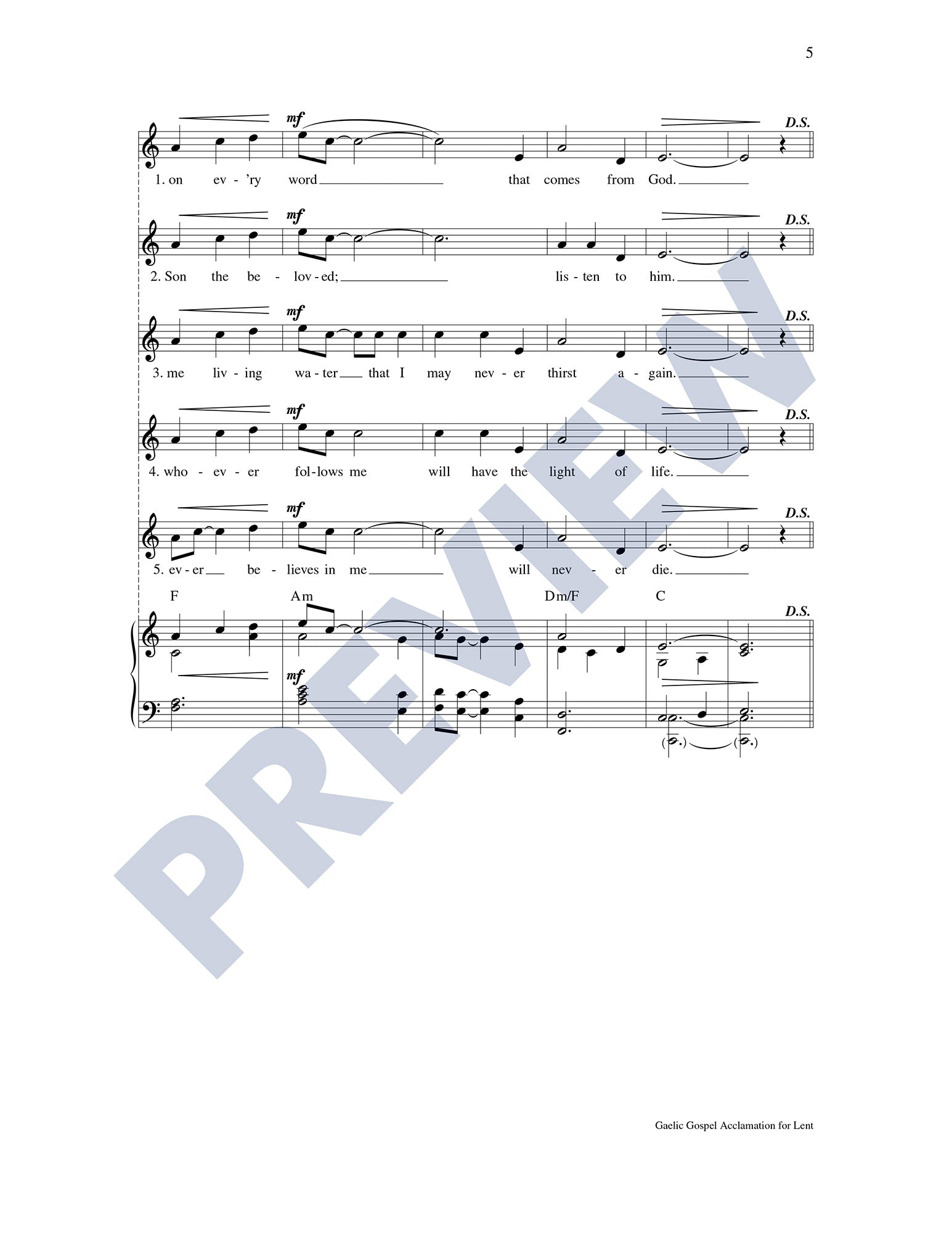Gaelic Gospel Acclamation for Lent