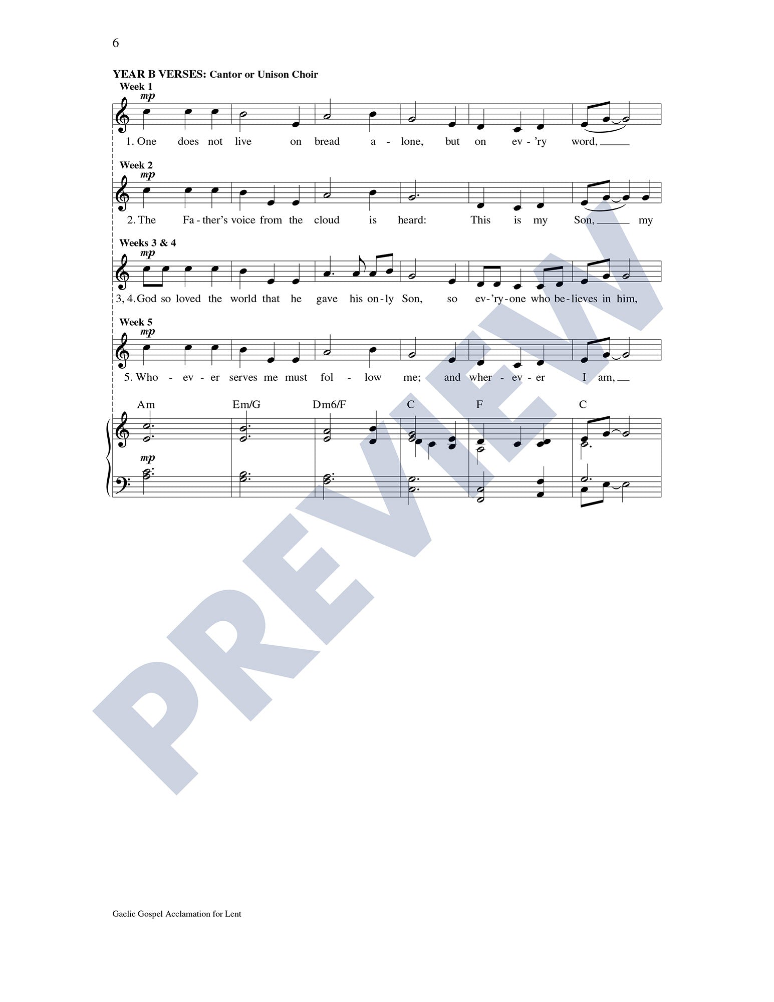 Gaelic Gospel Acclamation for Lent