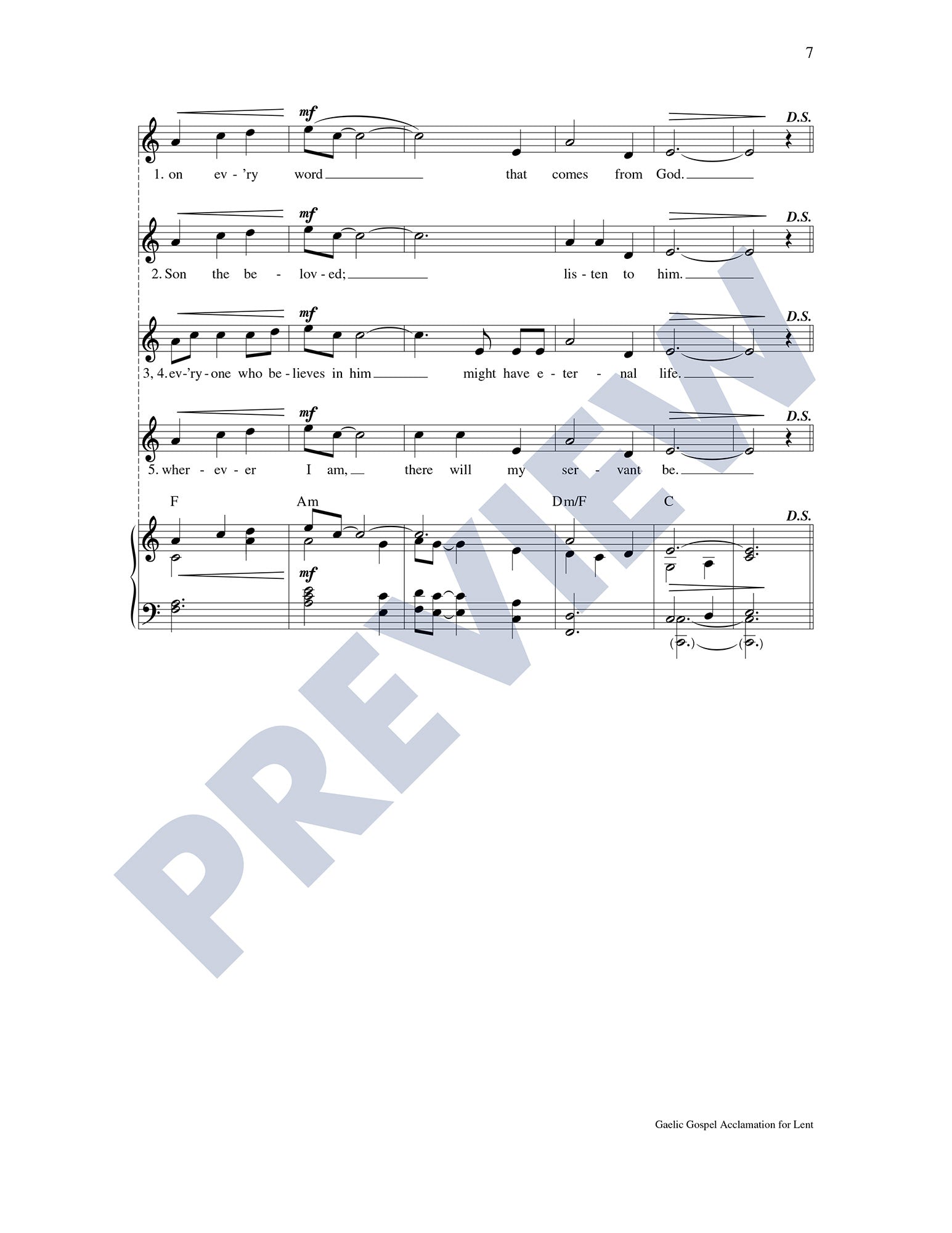 Gaelic Gospel Acclamation for Lent