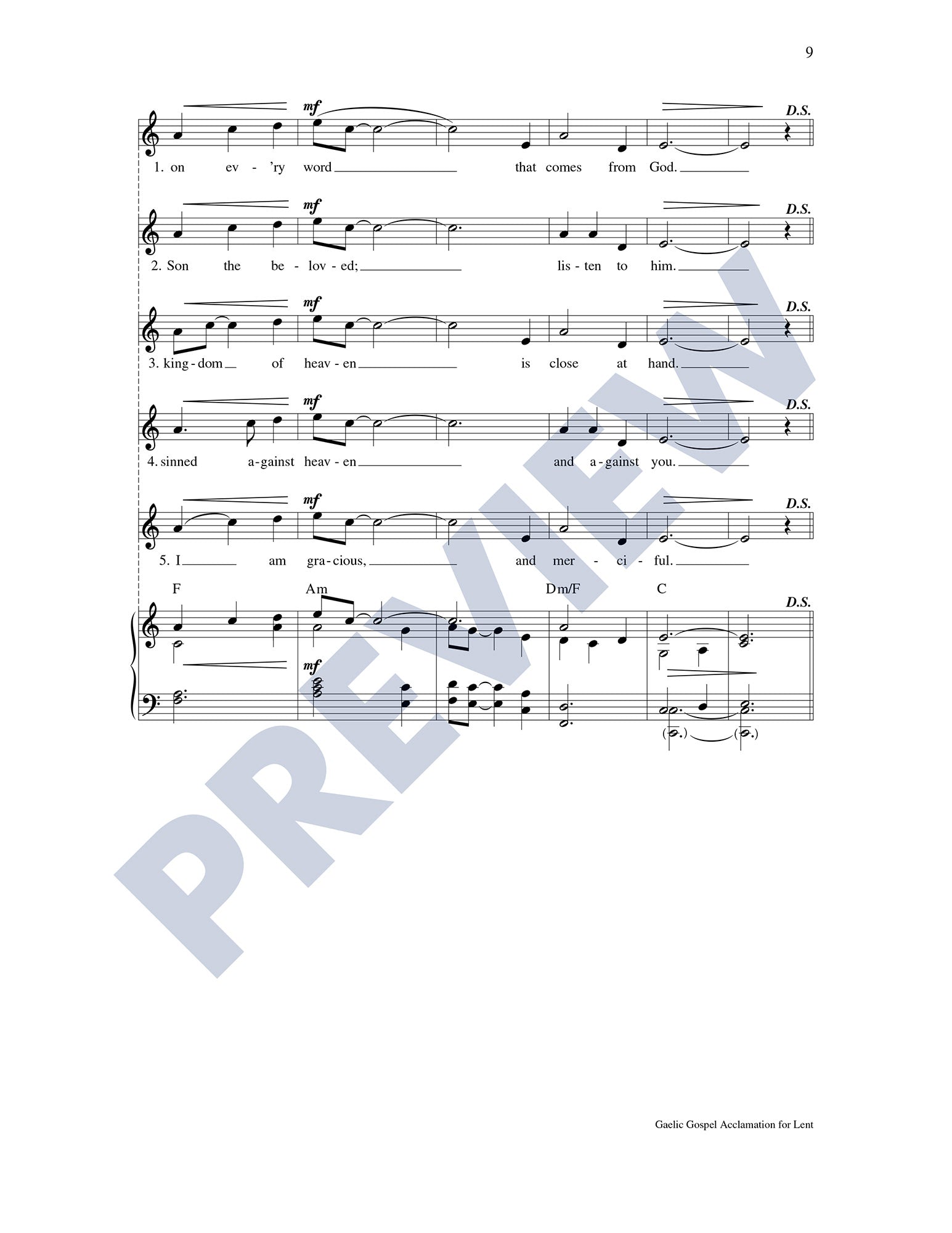Gaelic Gospel Acclamation for Lent
