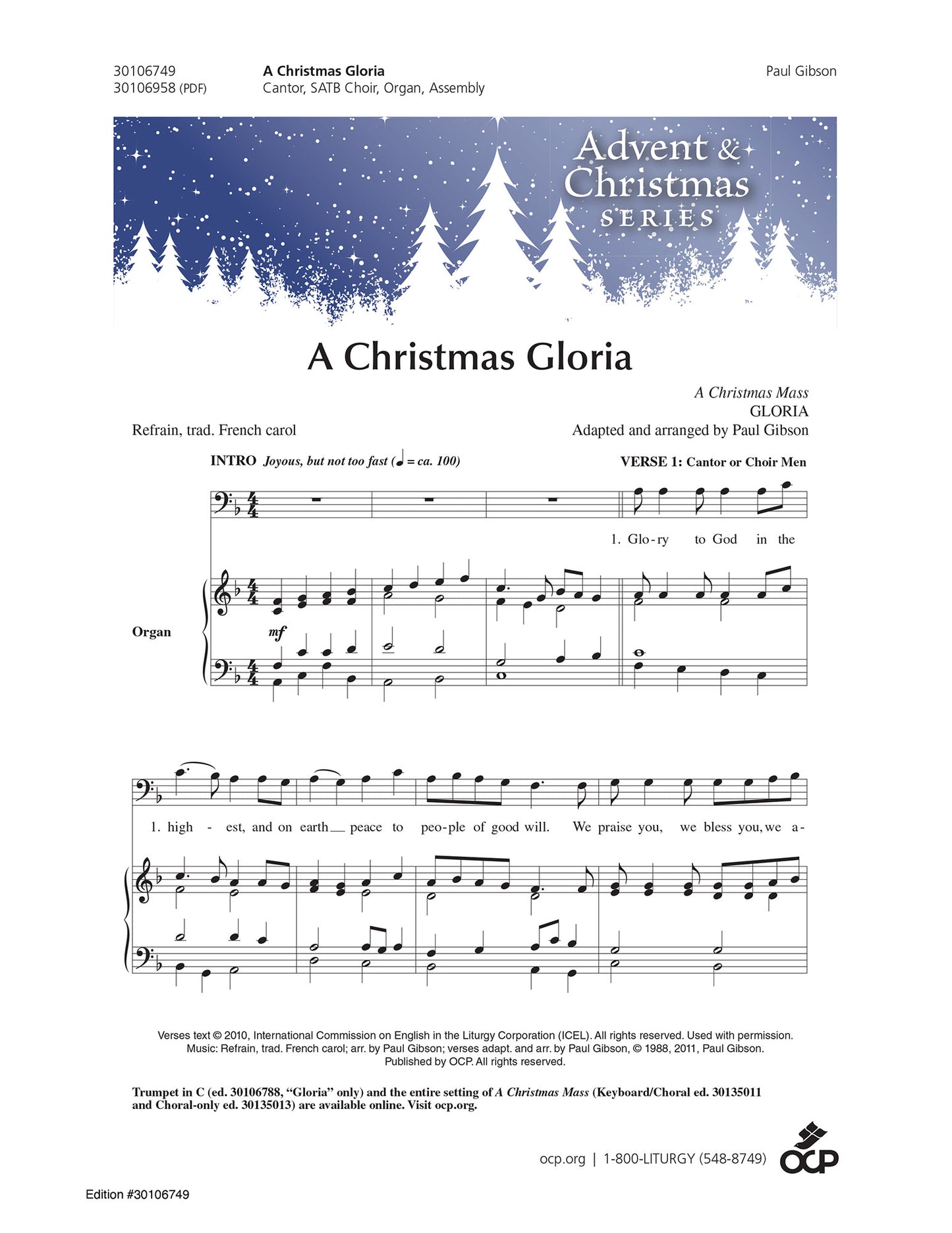 A Christmas Gloria: Roman Missal, Third Edition Revision