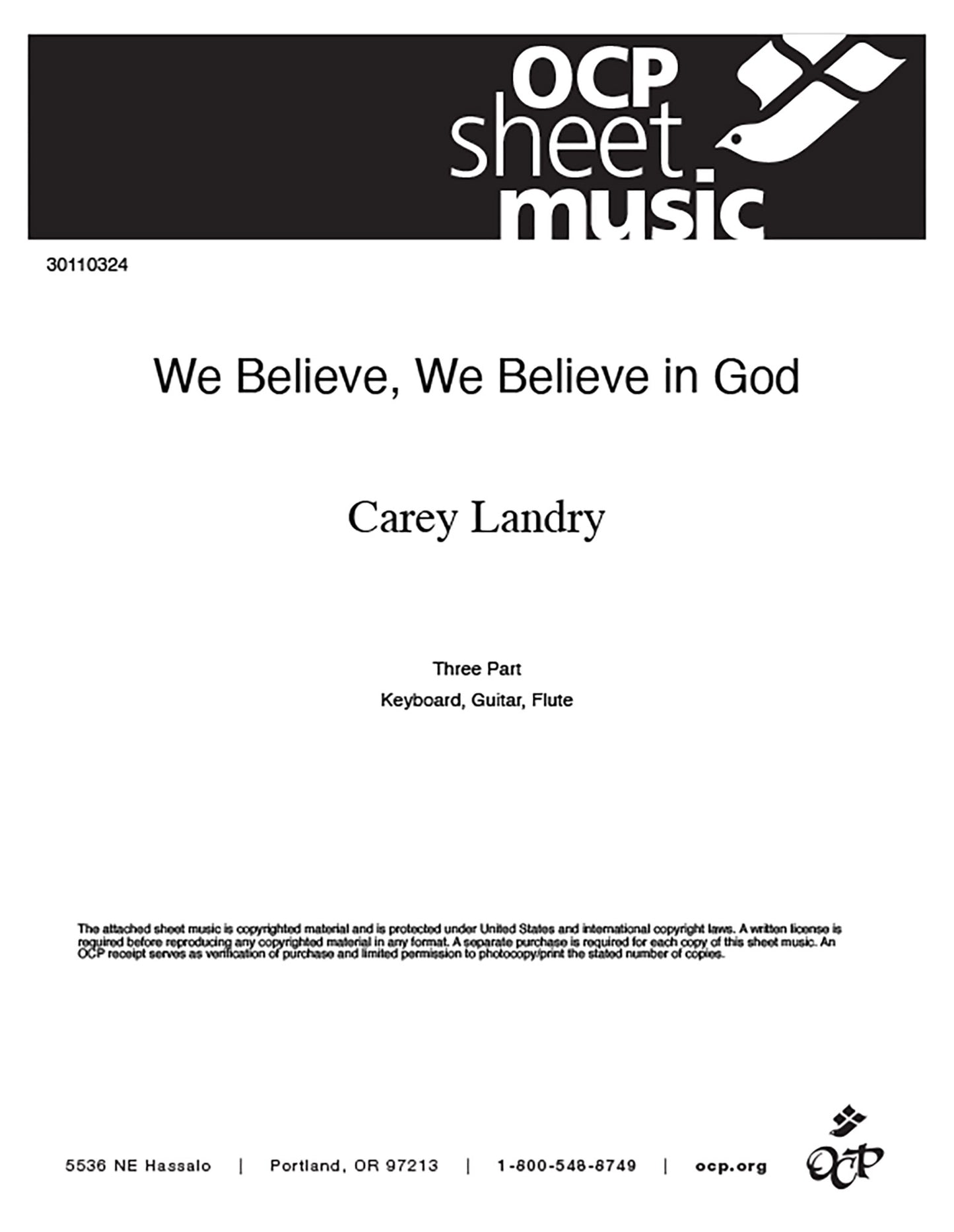 We Believe, We Believe in God