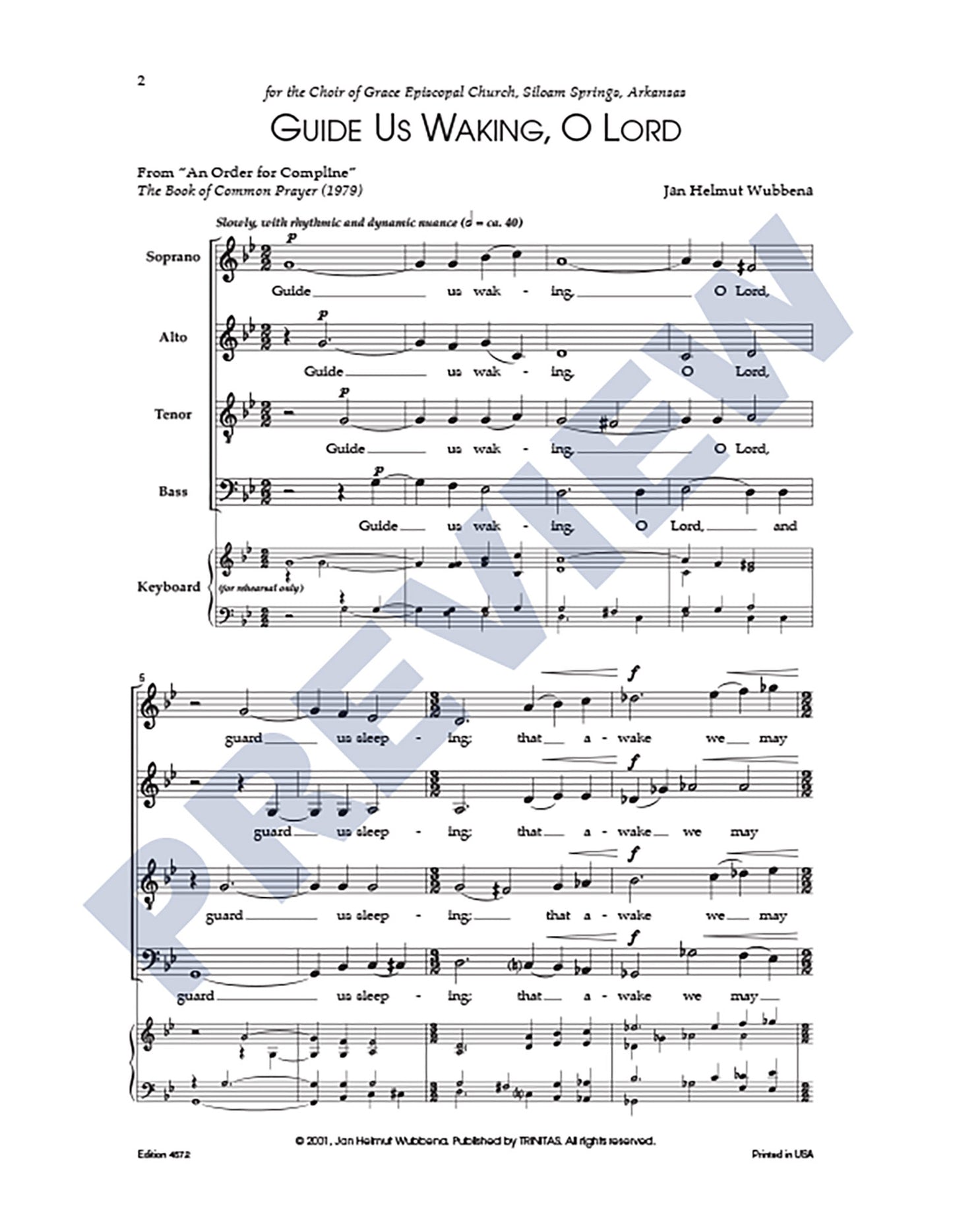Guide Us Waking, O Lord