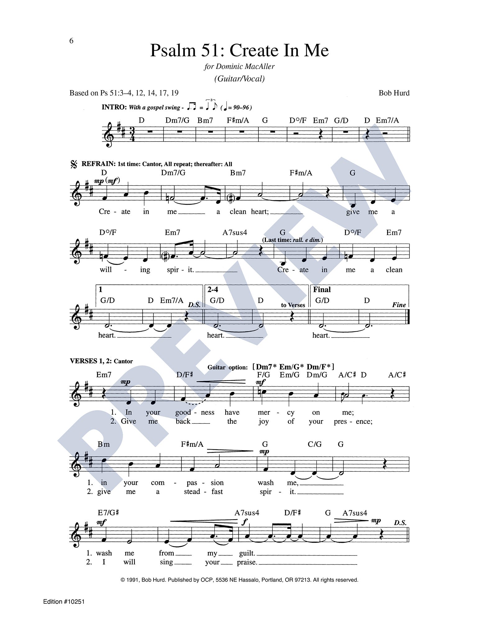 Psalm 51: Create in Me