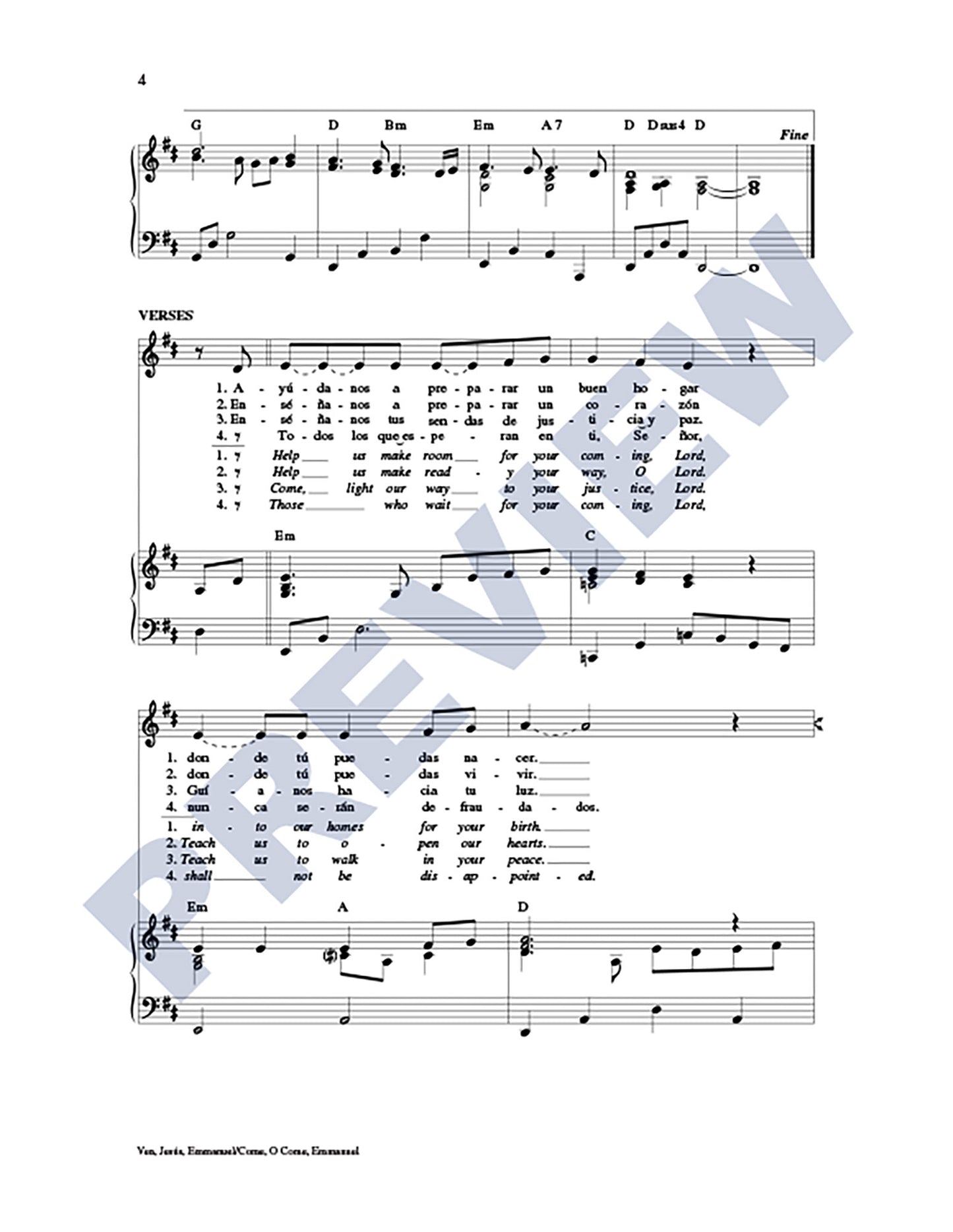 Ven, Jesús, Emmanuel/Come, O Come, Emmanuel