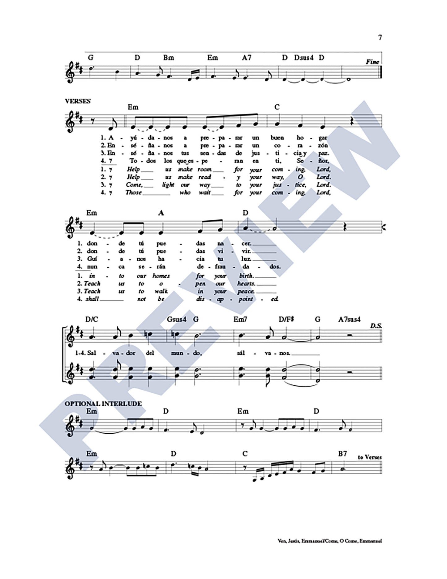 Ven, Jesús, Emmanuel/Come, O Come, Emmanuel