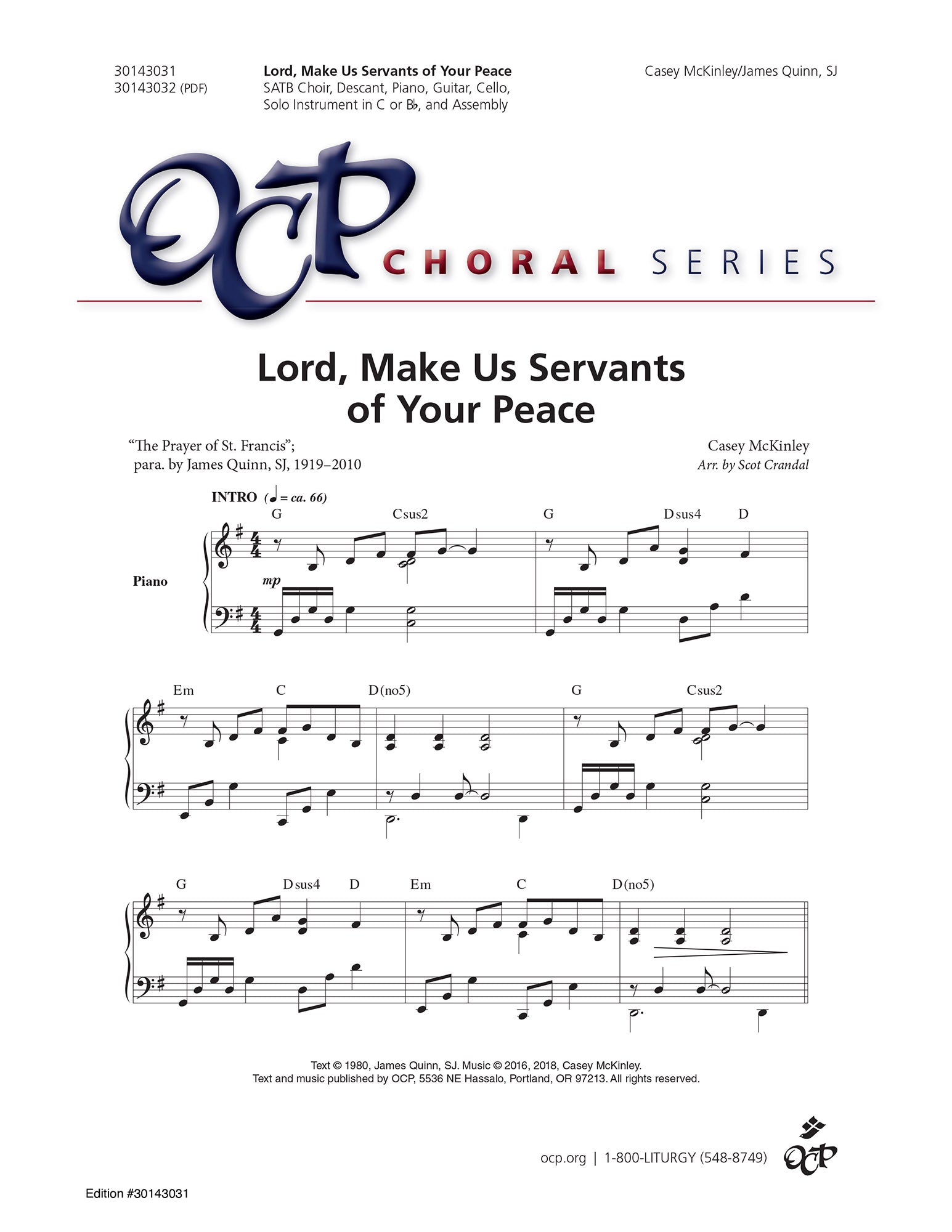 Lord Make Us Servants Of Your Peace OCP Choral Music Lord make us servants of your peace ocp choral music