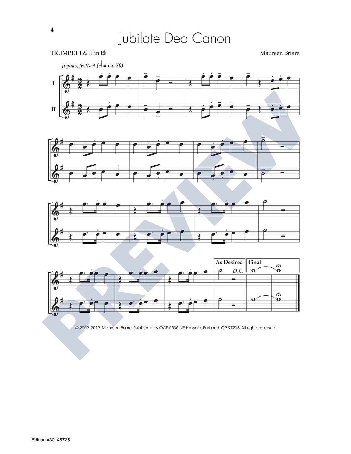 Jubilate Deo Canon