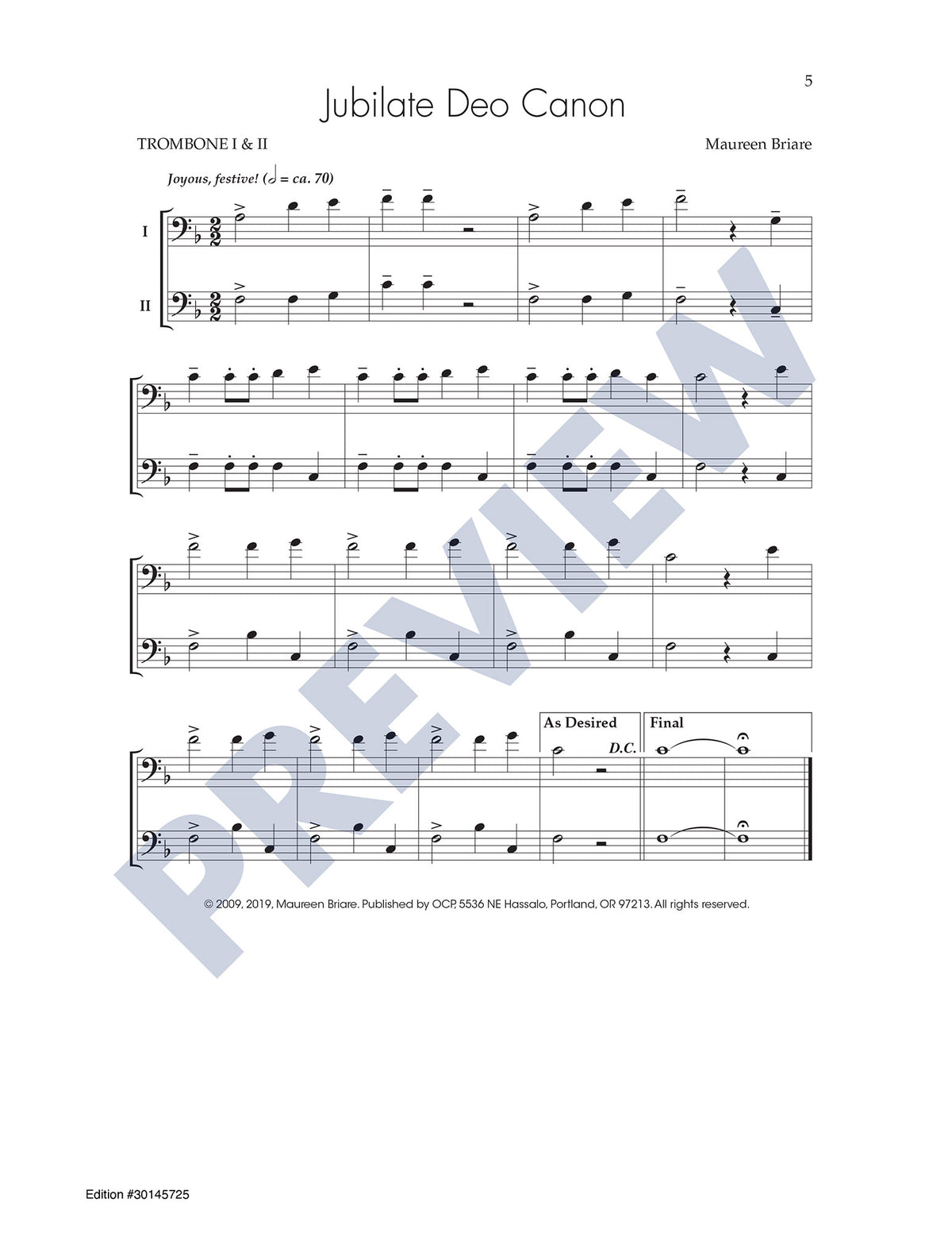 Jubilate Deo Canon