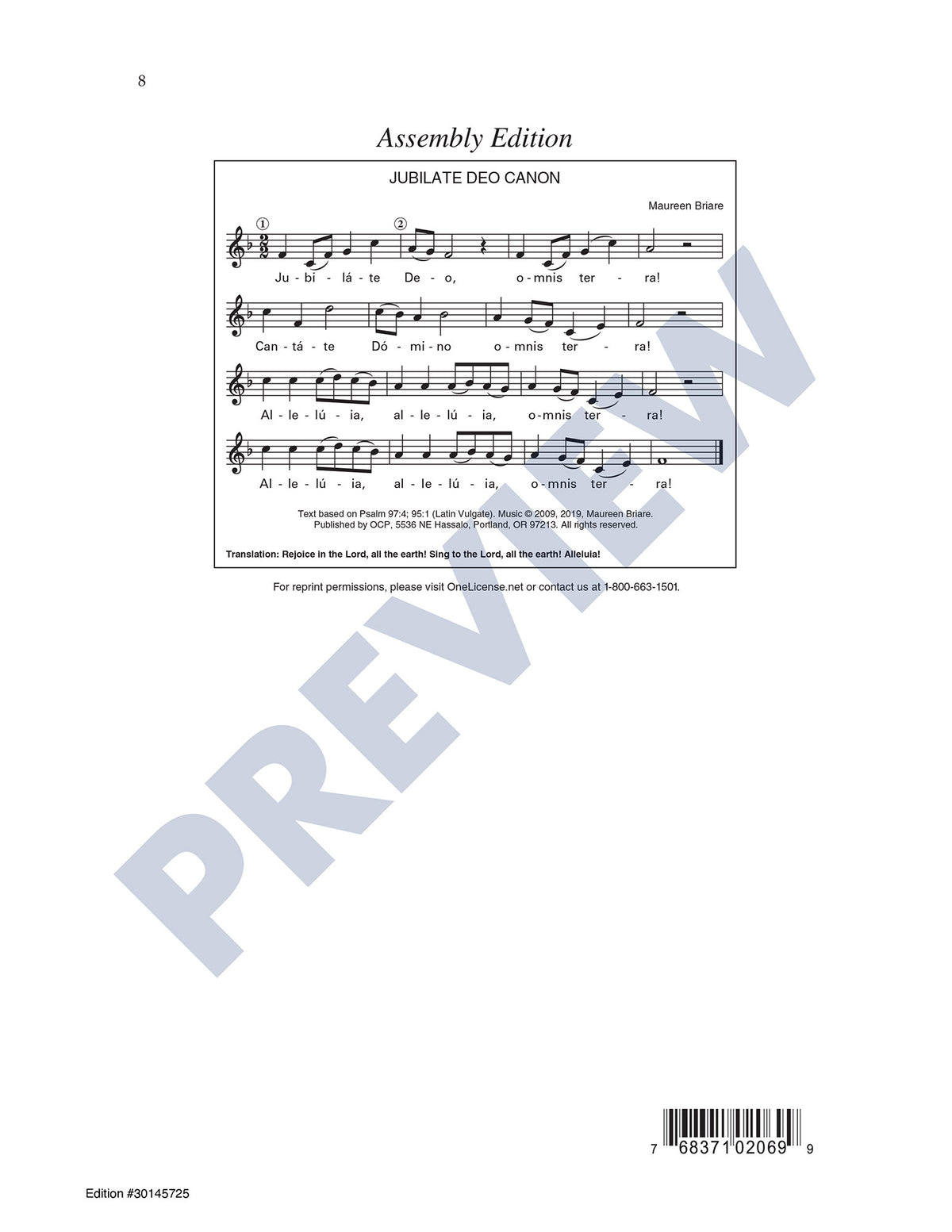 Jubilate Deo Canon