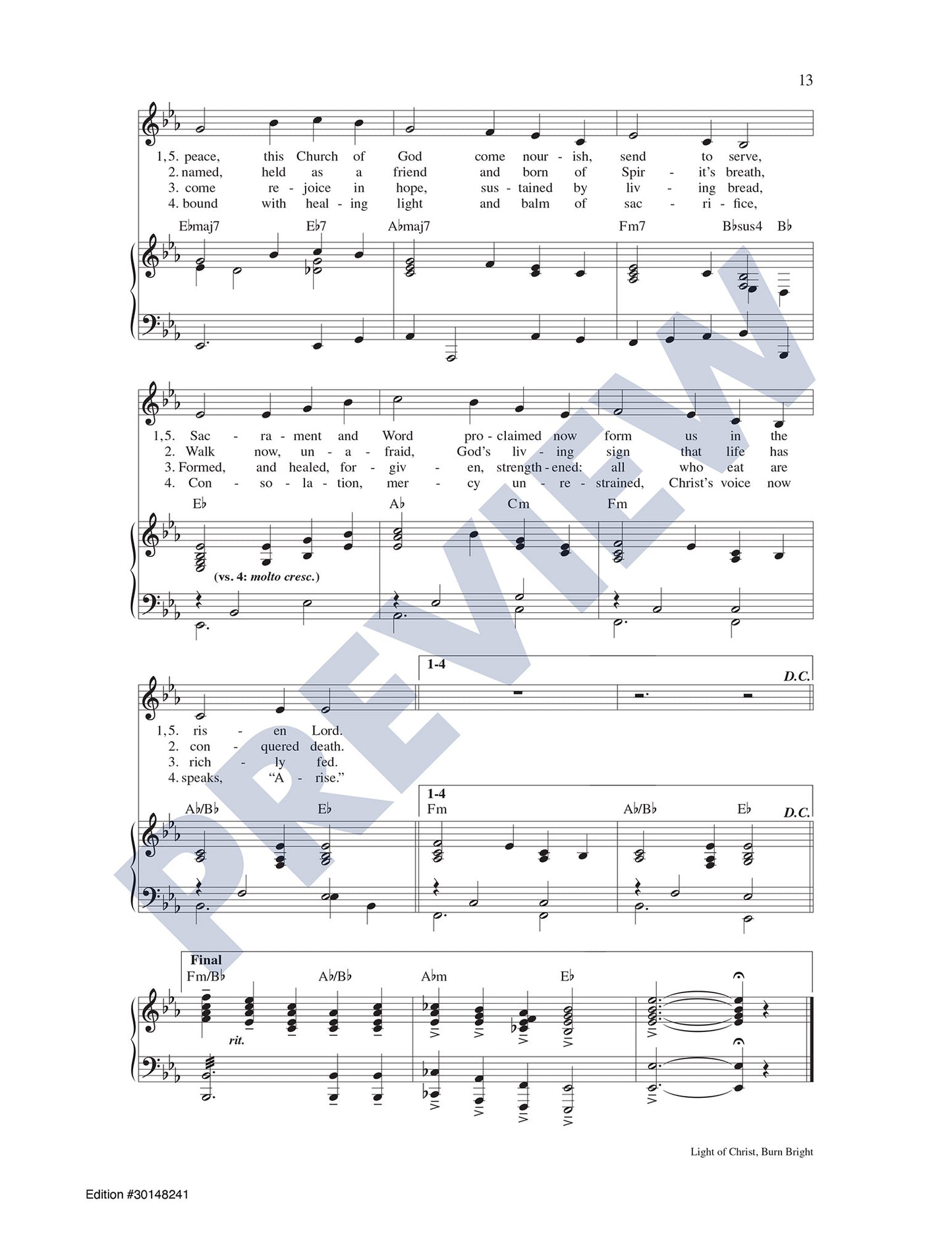 Light of Christ, Burn Bright