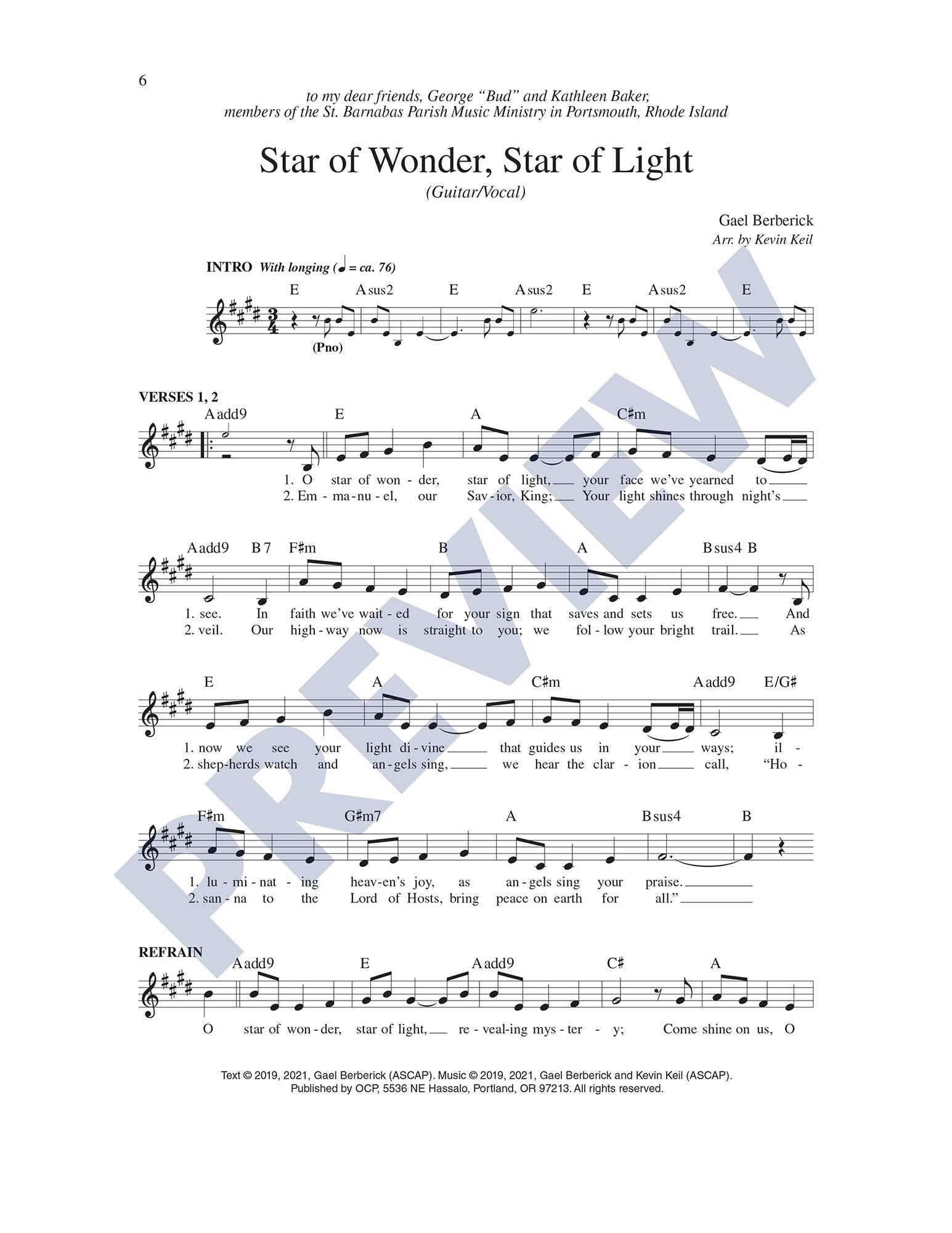Star of Wonder, Star of Light