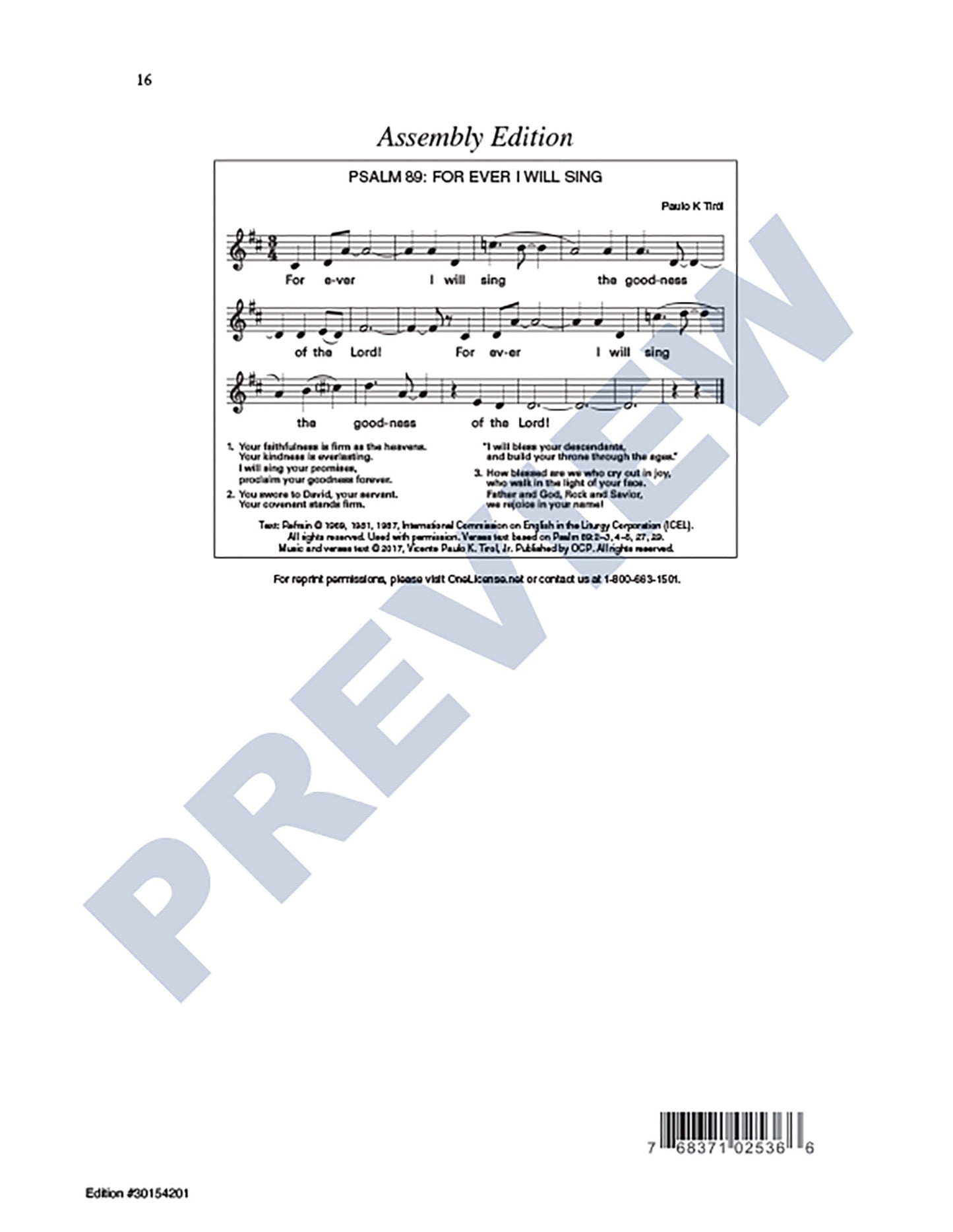 Psalm 89: For Ever I WIll Sing