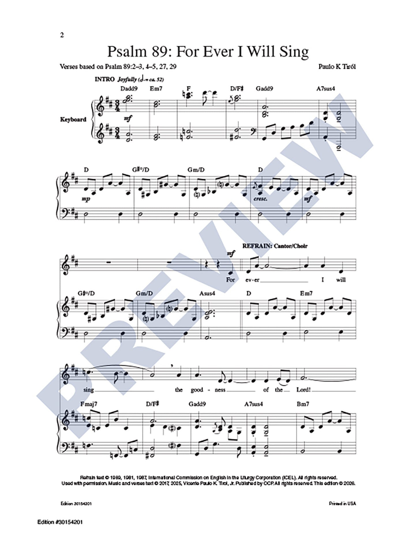 Psalm 89: For Ever I WIll Sing
