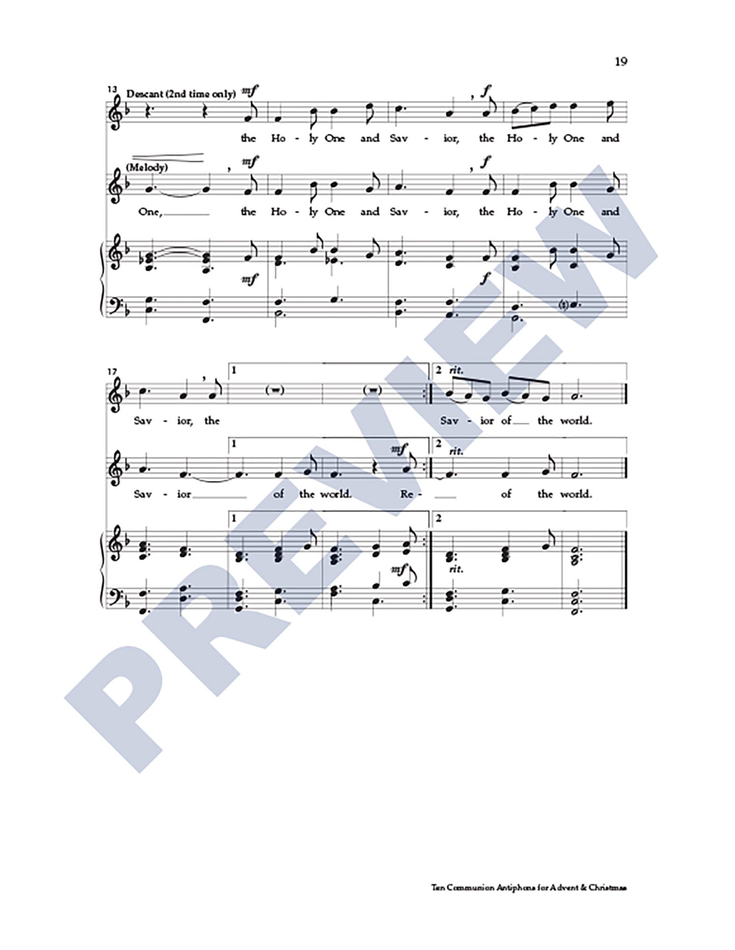 Ten Communion Antiphons for Advent & Christmas