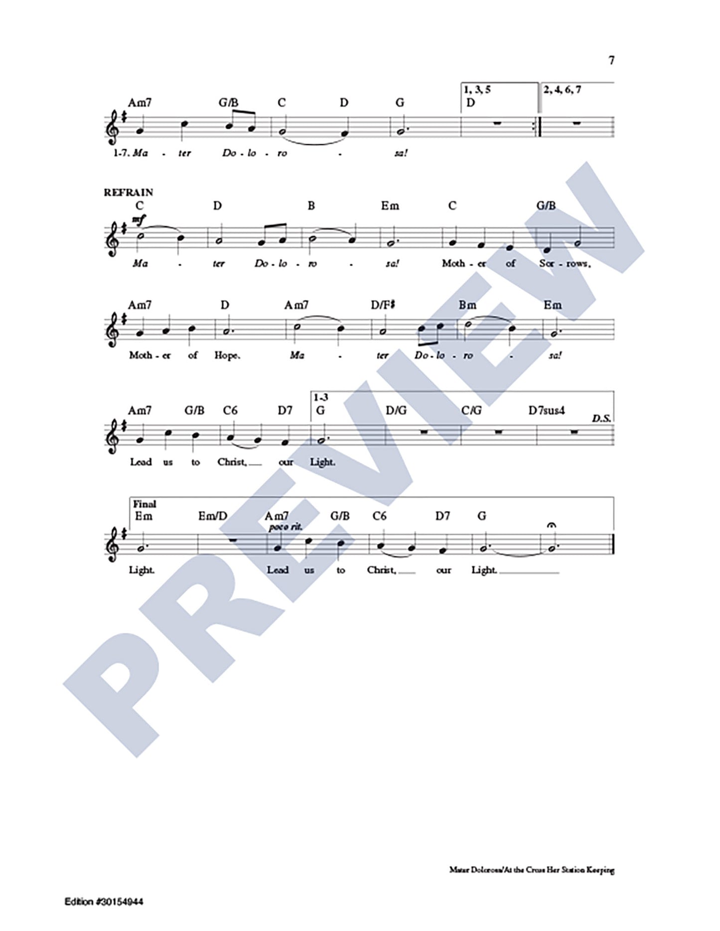 Mater Dolorosa/At the Cross Her Station Keeping