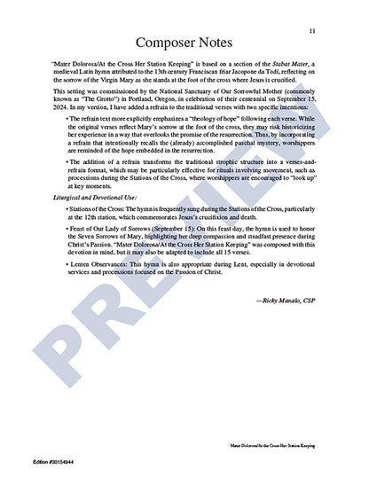 Mater Dolorosa/At the Cross Her Station Keeping