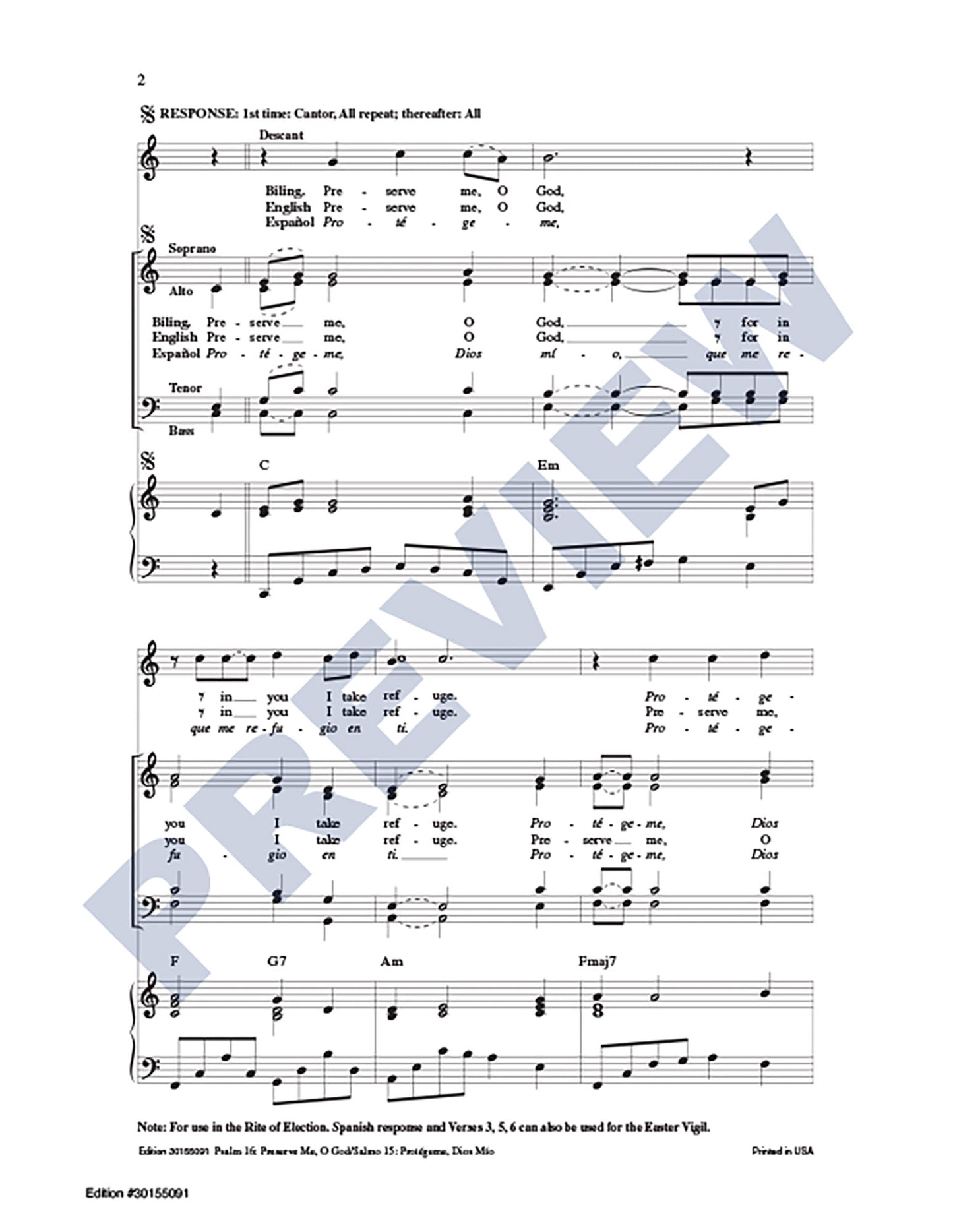 Psalm 16: Preserve Me, O God/Salmo 15: Protégeme, Dios Mío