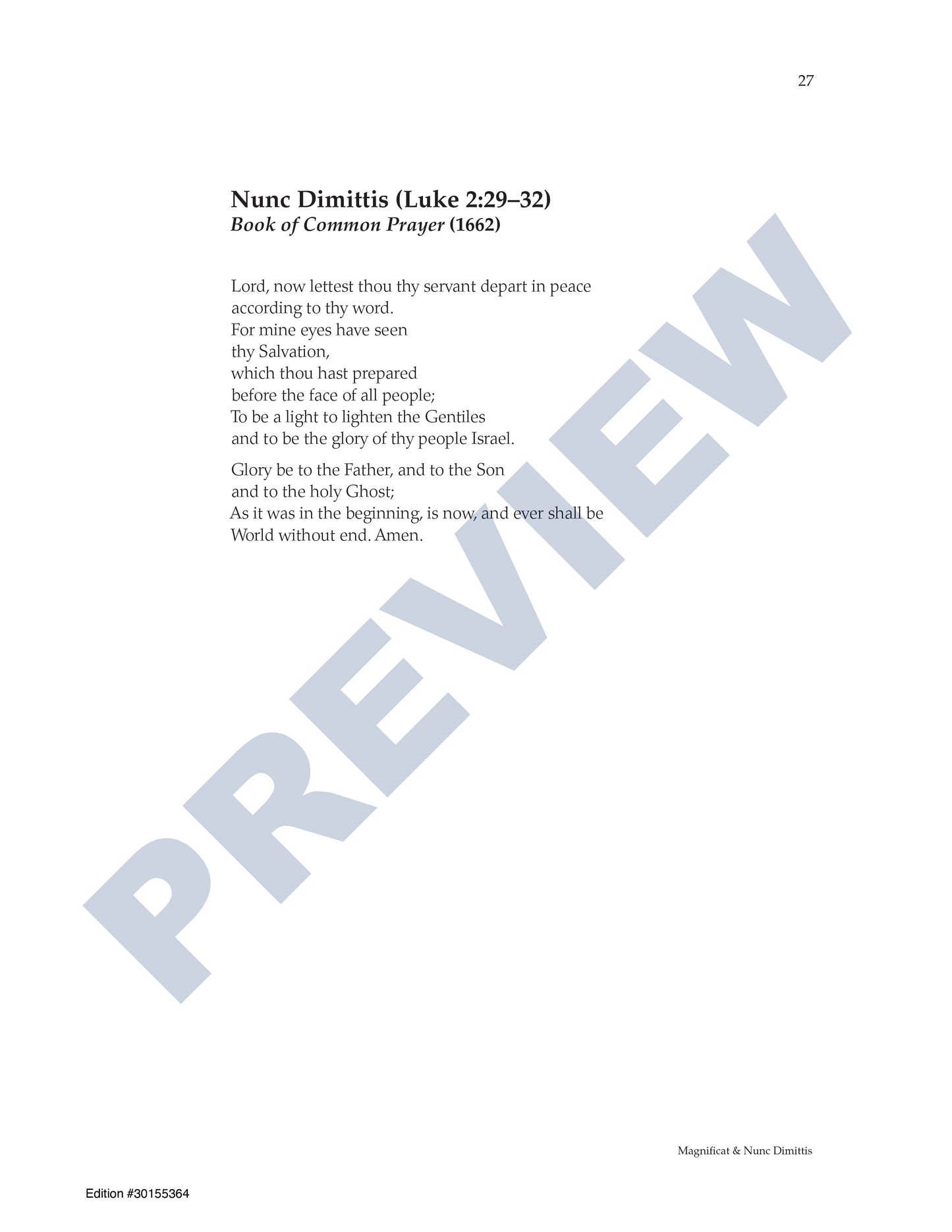 Magnificat & Nunc Dimittis