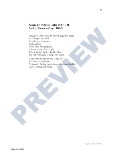Magnificat & Nunc Dimittis