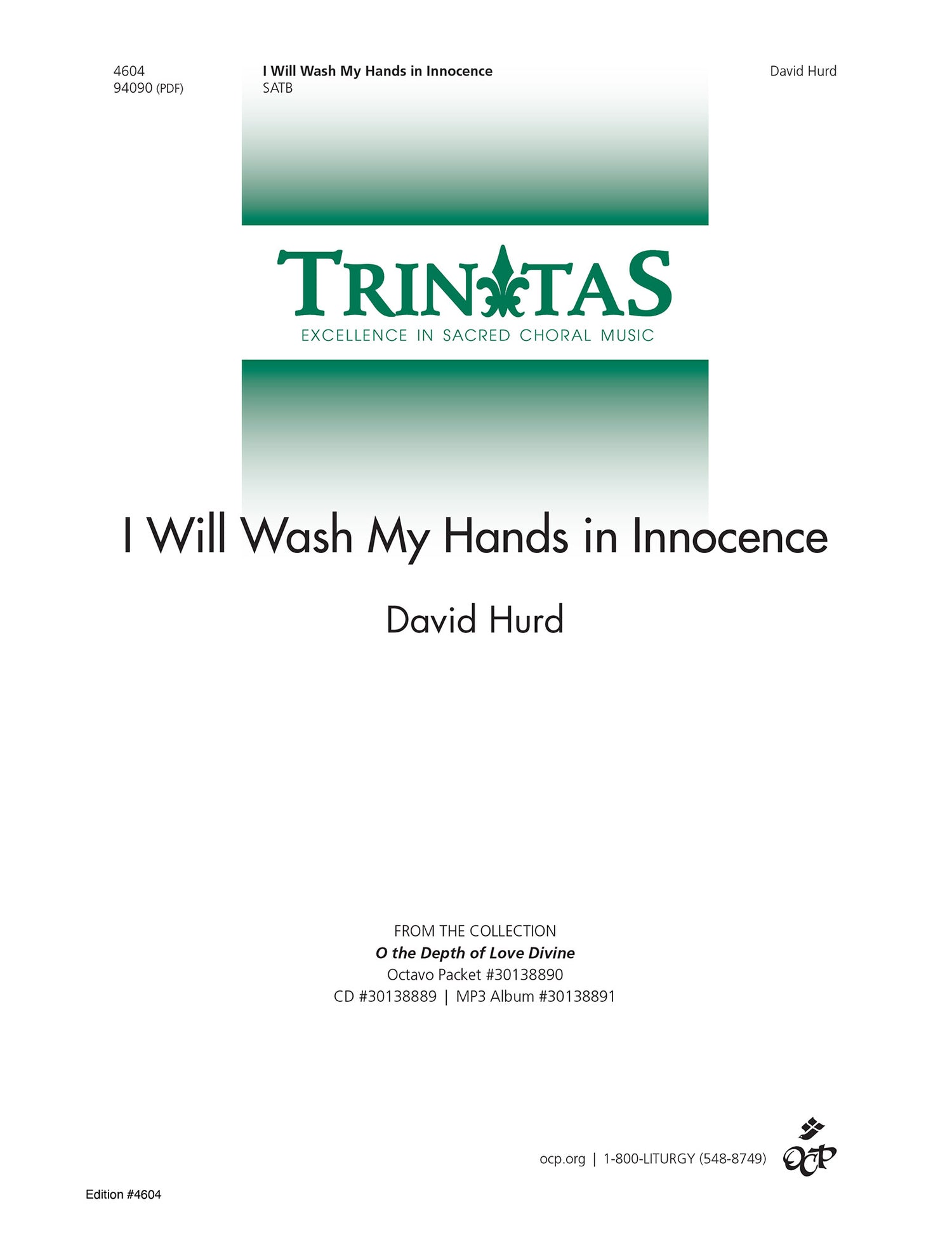 I Will Wash My Hands in Innocence