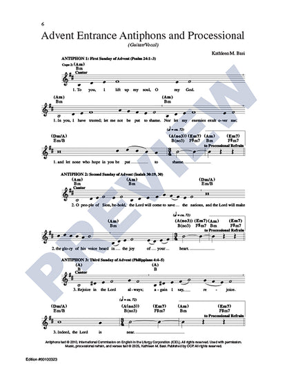 Advent Entrance Antiphons and Processional