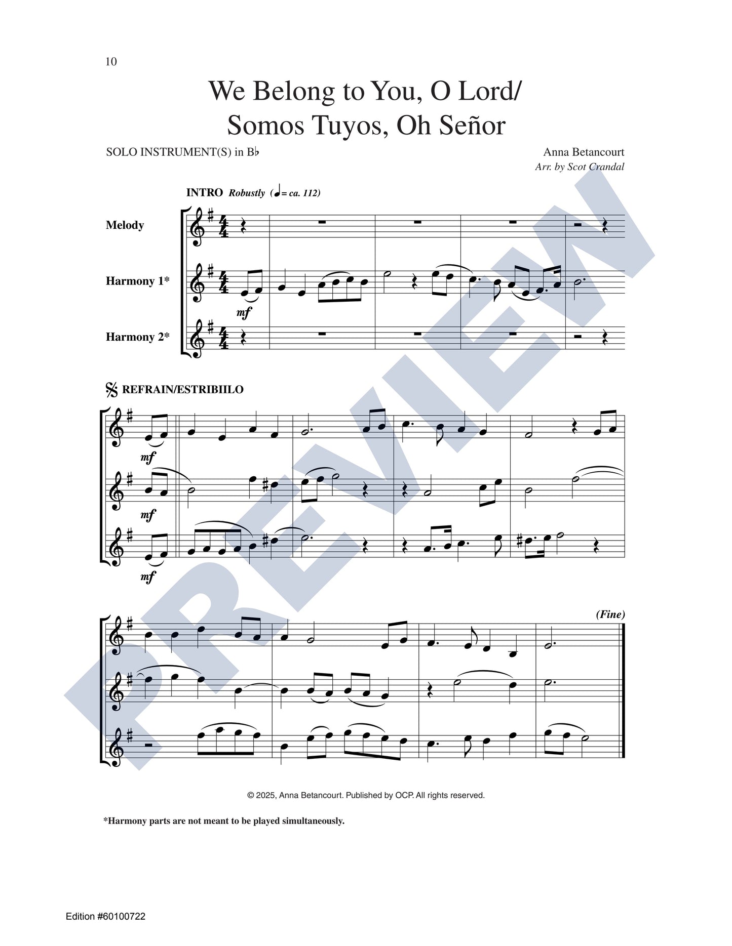 We Belong to You, O Lord/Somos Tuyos, Oh Señor