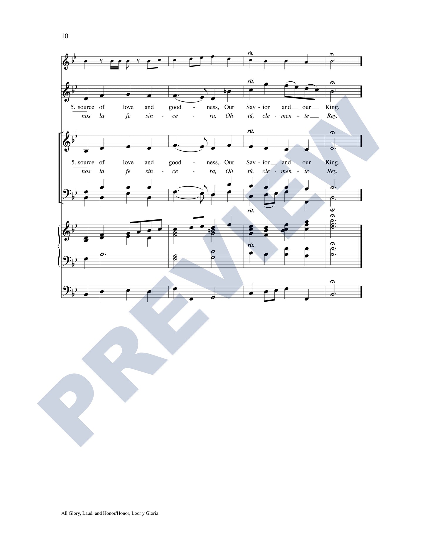 All Glory, Laud, and Honor/Honor, Loor y Gloria