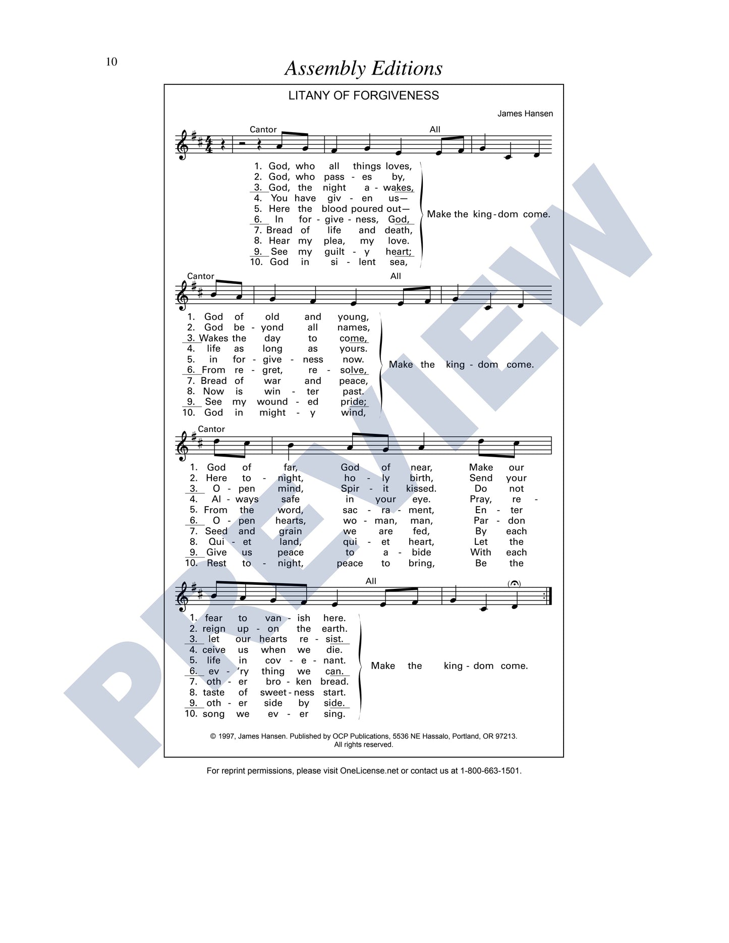 Four Little Litanies (With Themes for the Millennium)