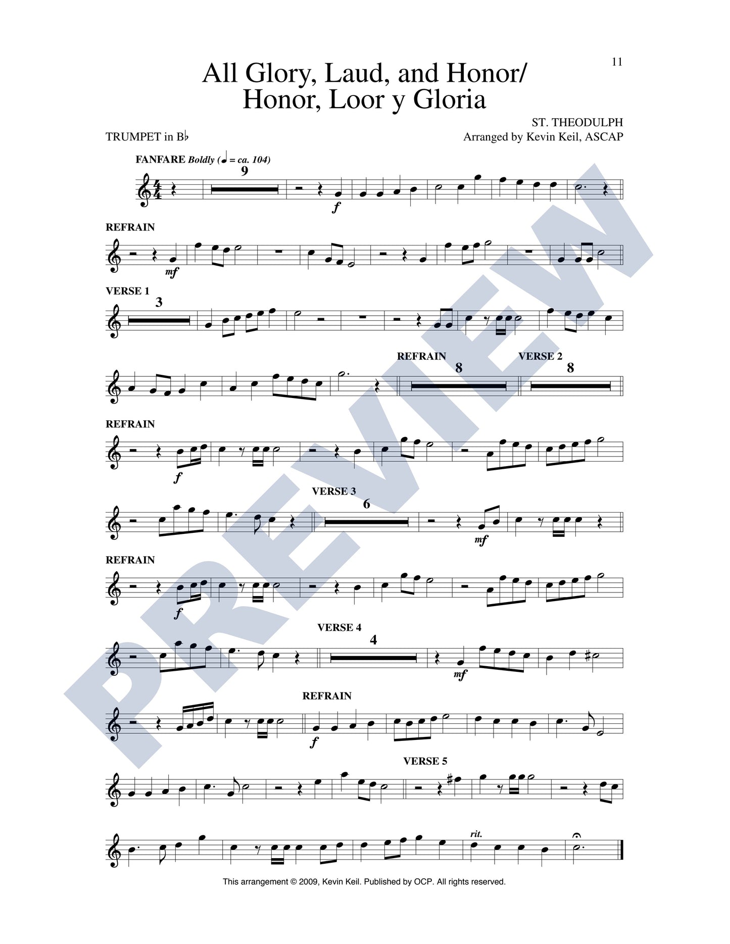 All Glory, Laud, and Honor/Honor, Loor y Gloria