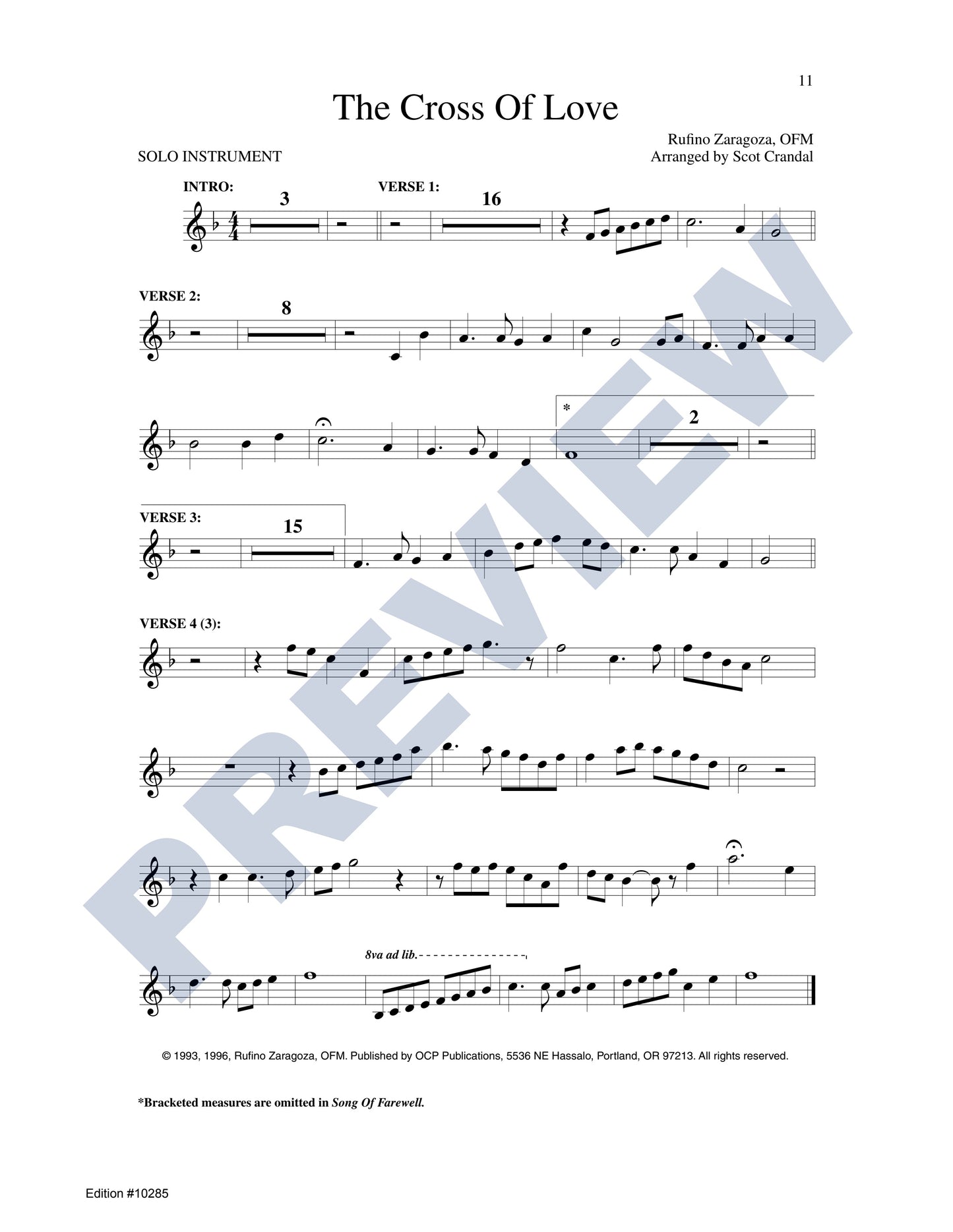 The Cross of Love: Blessing Prayer/Song of Farewell